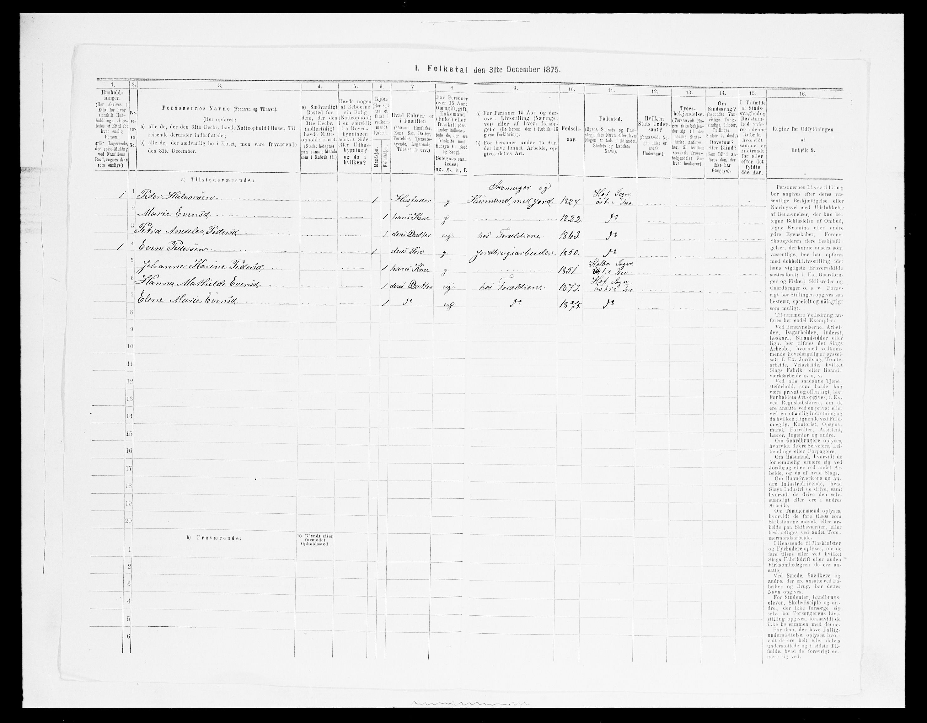 SAH, 1875 census for 0528P Østre Toten, 1875, p. 2383