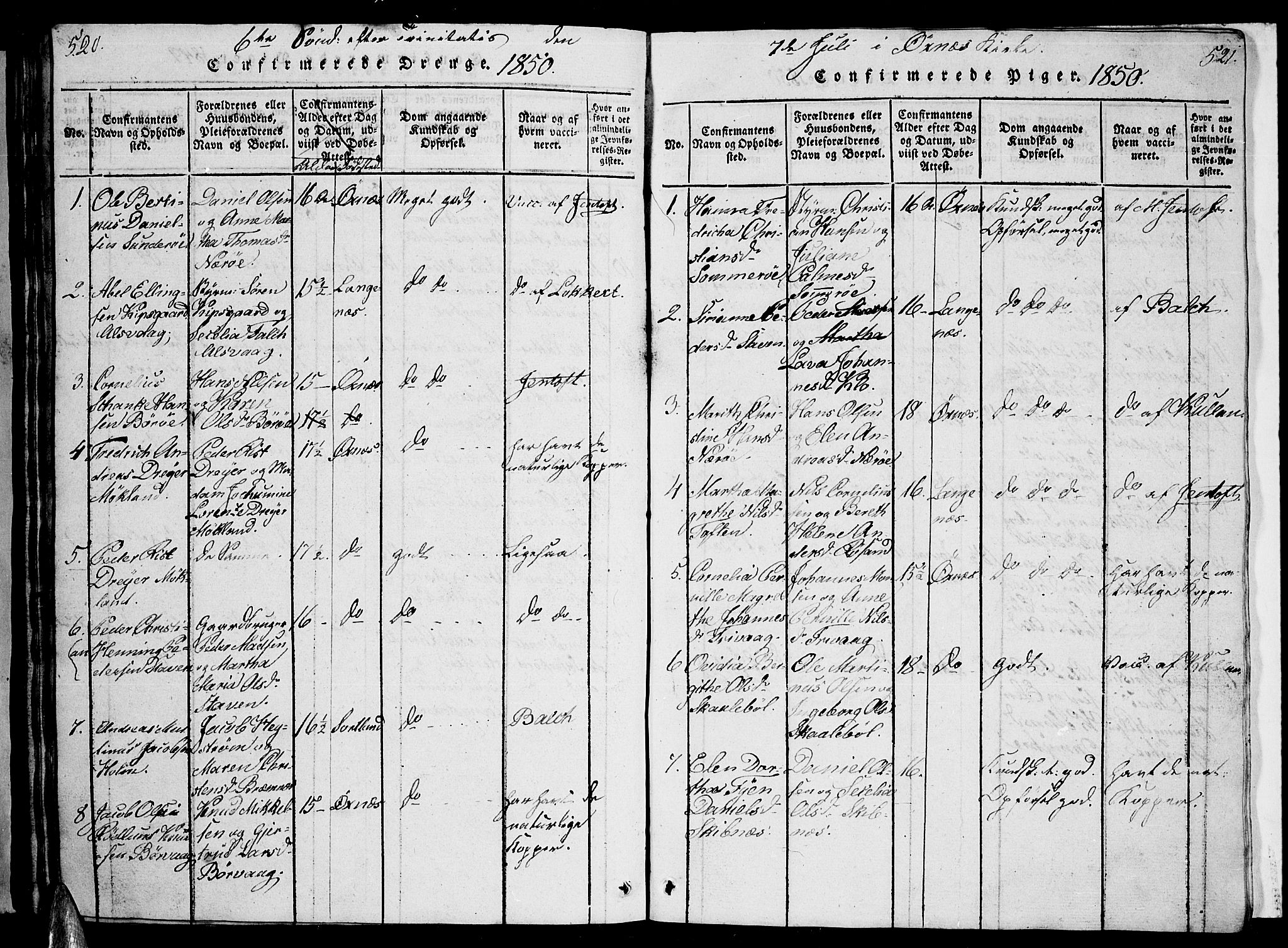 Ministerialprotokoller, klokkerbøker og fødselsregistre - Nordland, AV/SAT-A-1459/893/L1346: Parish register (copy) no. 893C01, 1820-1858, p. 520-521