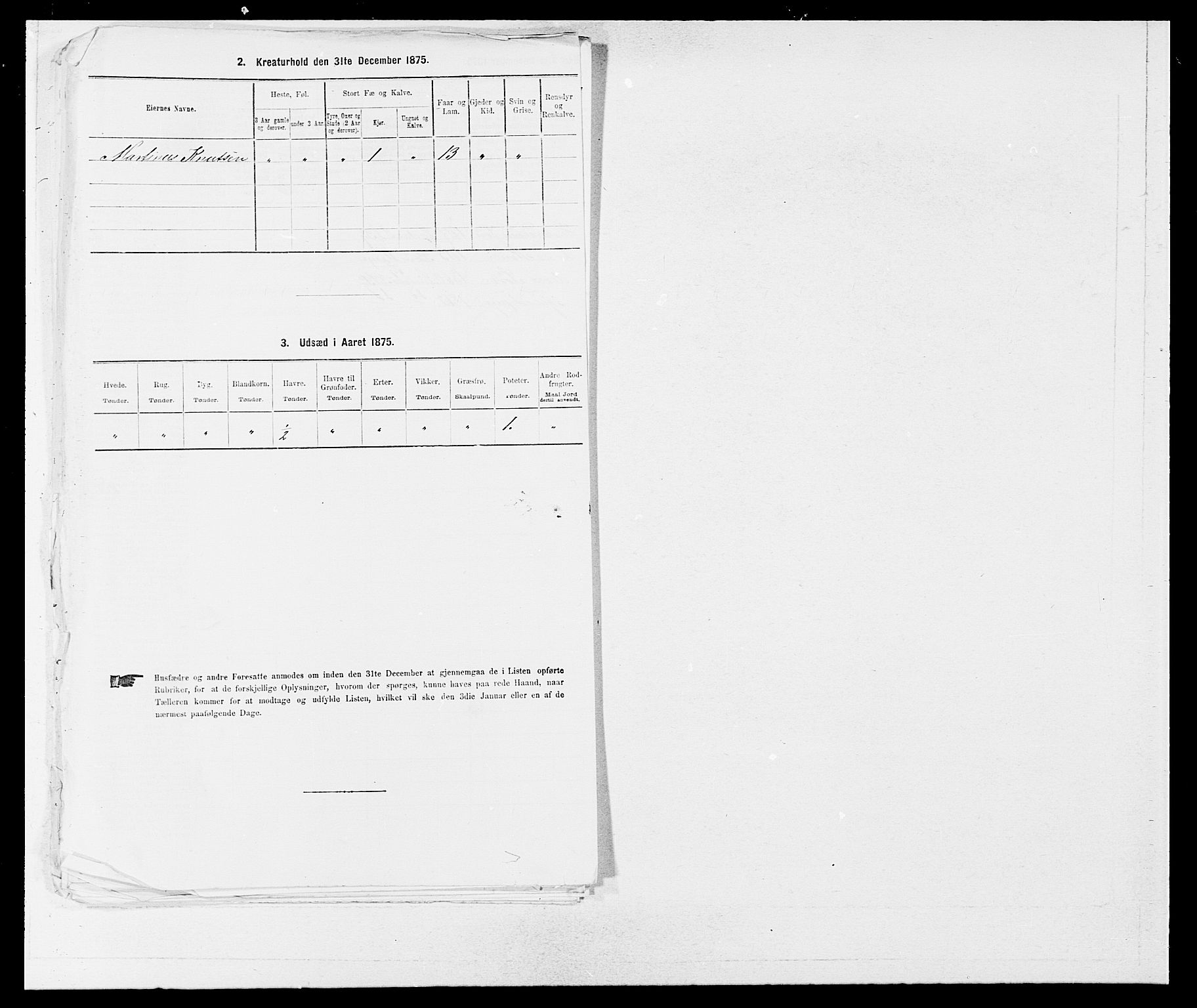 SAB, 1875 census for 1263P Lindås, 1875, p. 1892