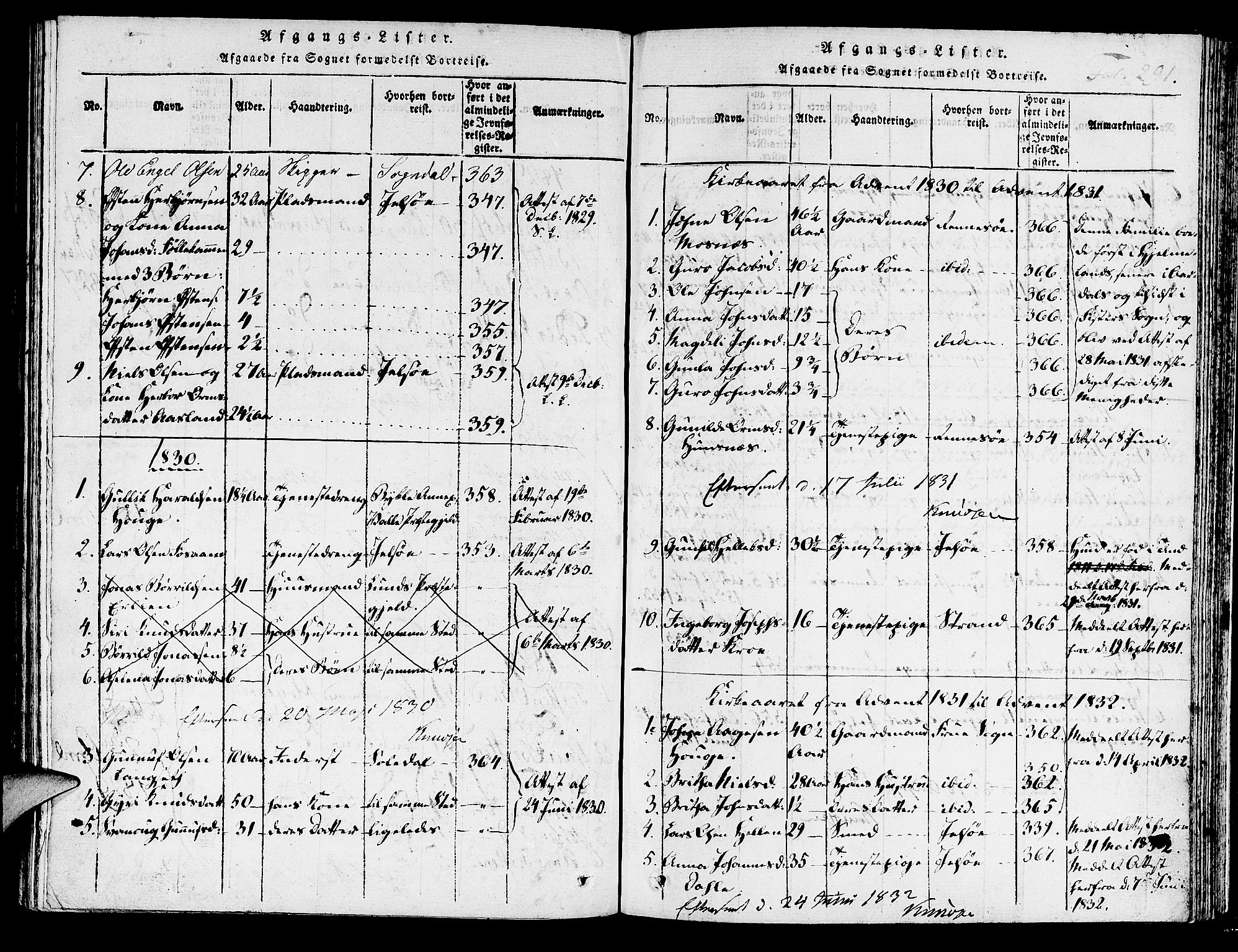 Hjelmeland sokneprestkontor, AV/SAST-A-101843/01/IV/L0003: Parish register (official) no. A 3, 1816-1834, p. 291