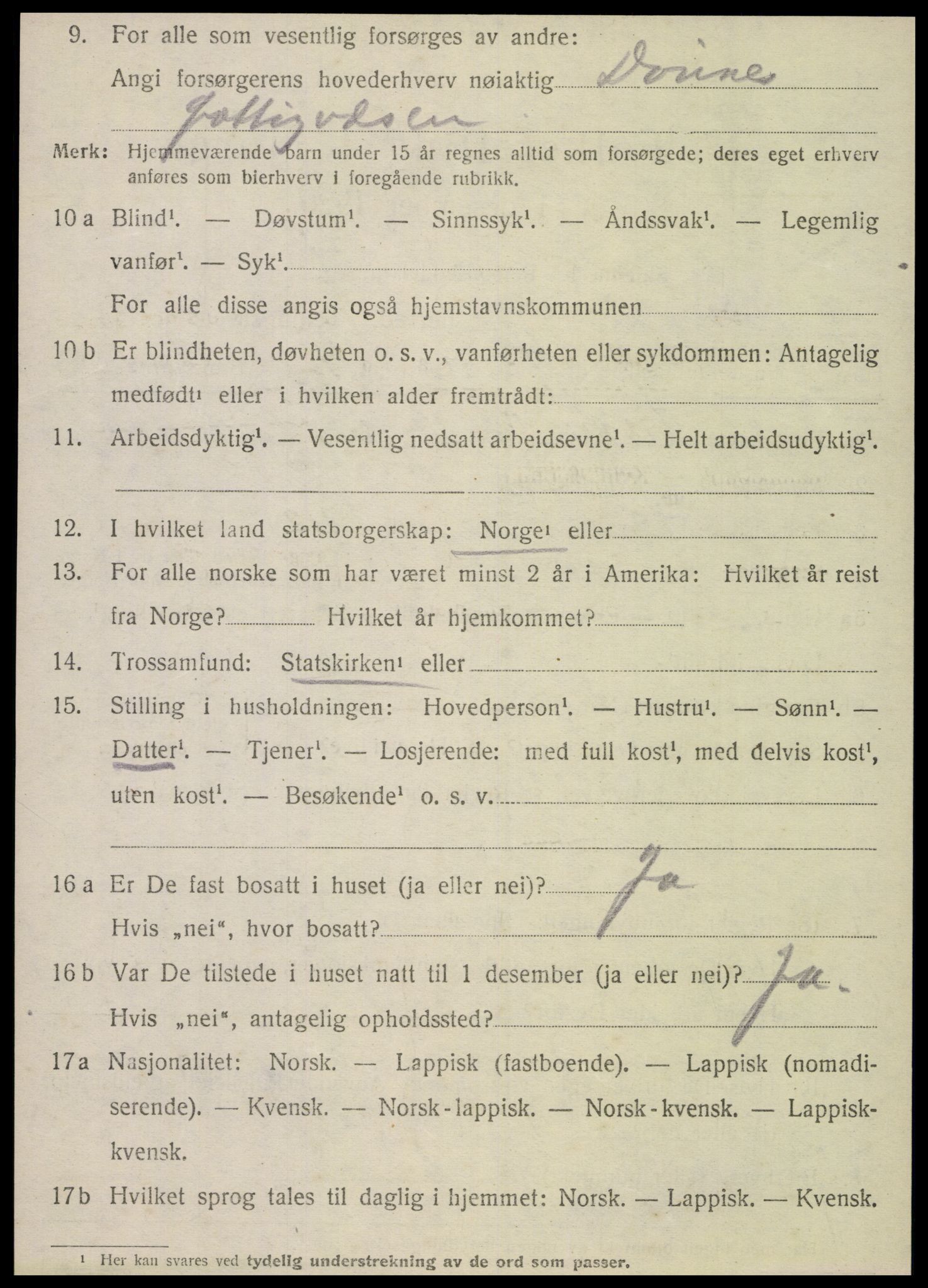 SAT, 1920 census for Dønnes, 1920, p. 3347