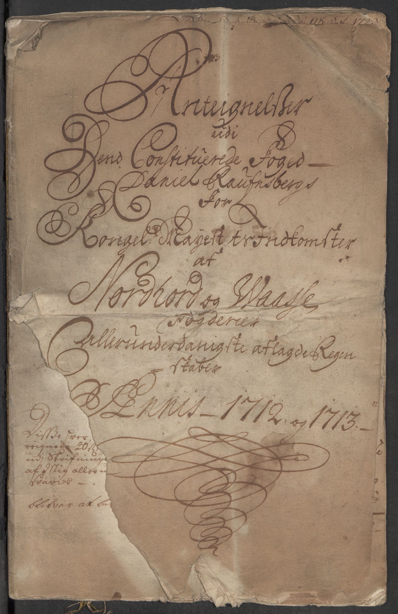 Rentekammeret inntil 1814, Reviderte regnskaper, Fogderegnskap, AV/RA-EA-4092/R51/L3196: Fogderegnskap Nordhordland og Voss, 1713, p. 3