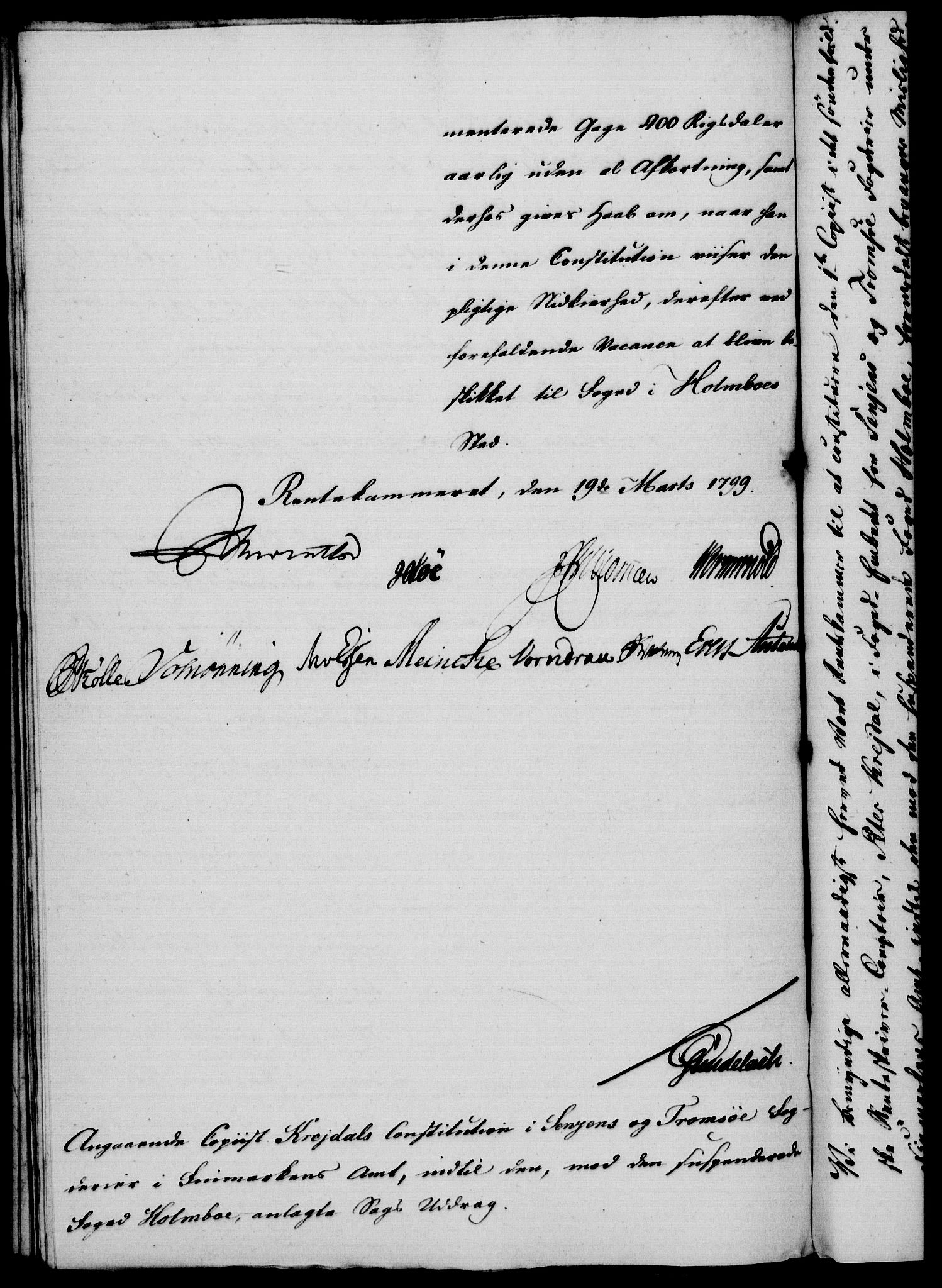 Rentekammeret, Kammerkanselliet, RA/EA-3111/G/Gf/Gfa/L0081: Norsk relasjons- og resolusjonsprotokoll (merket RK 52.81), 1799, p. 147