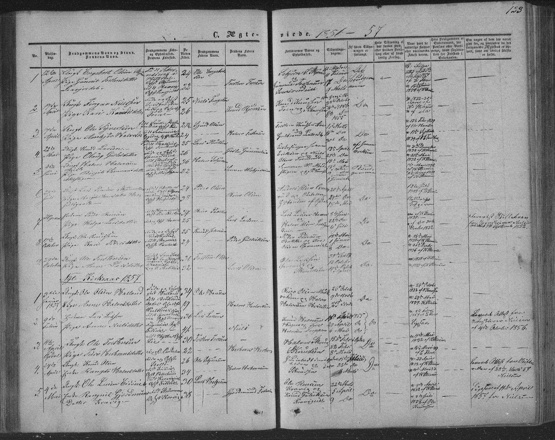 Nore kirkebøker, SAKO/A-238/F/Fa/L0002: Parish register (official) no. I 2, 1856-1871, p. 123