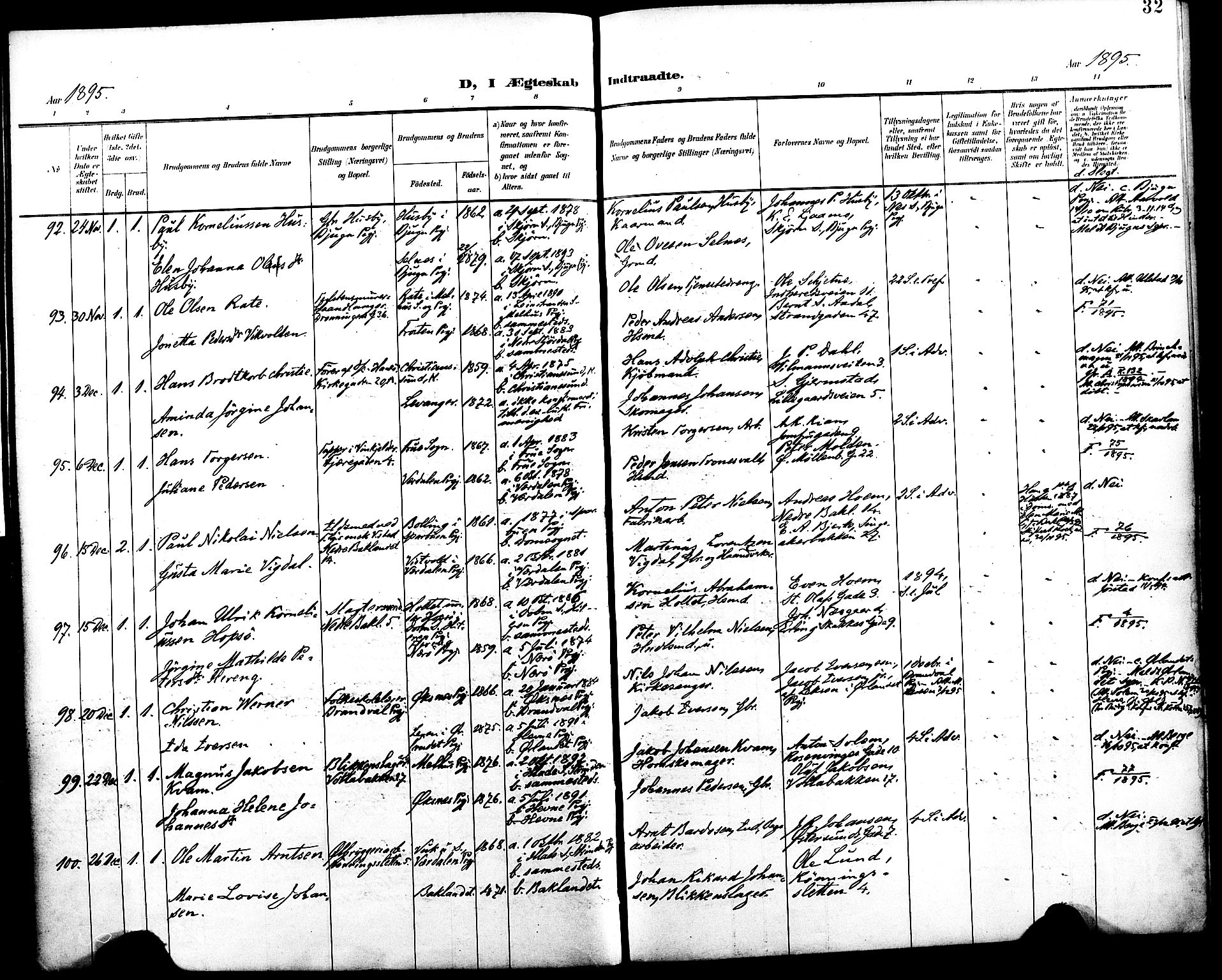 Ministerialprotokoller, klokkerbøker og fødselsregistre - Sør-Trøndelag, AV/SAT-A-1456/604/L0198: Parish register (official) no. 604A19, 1893-1900, p. 32