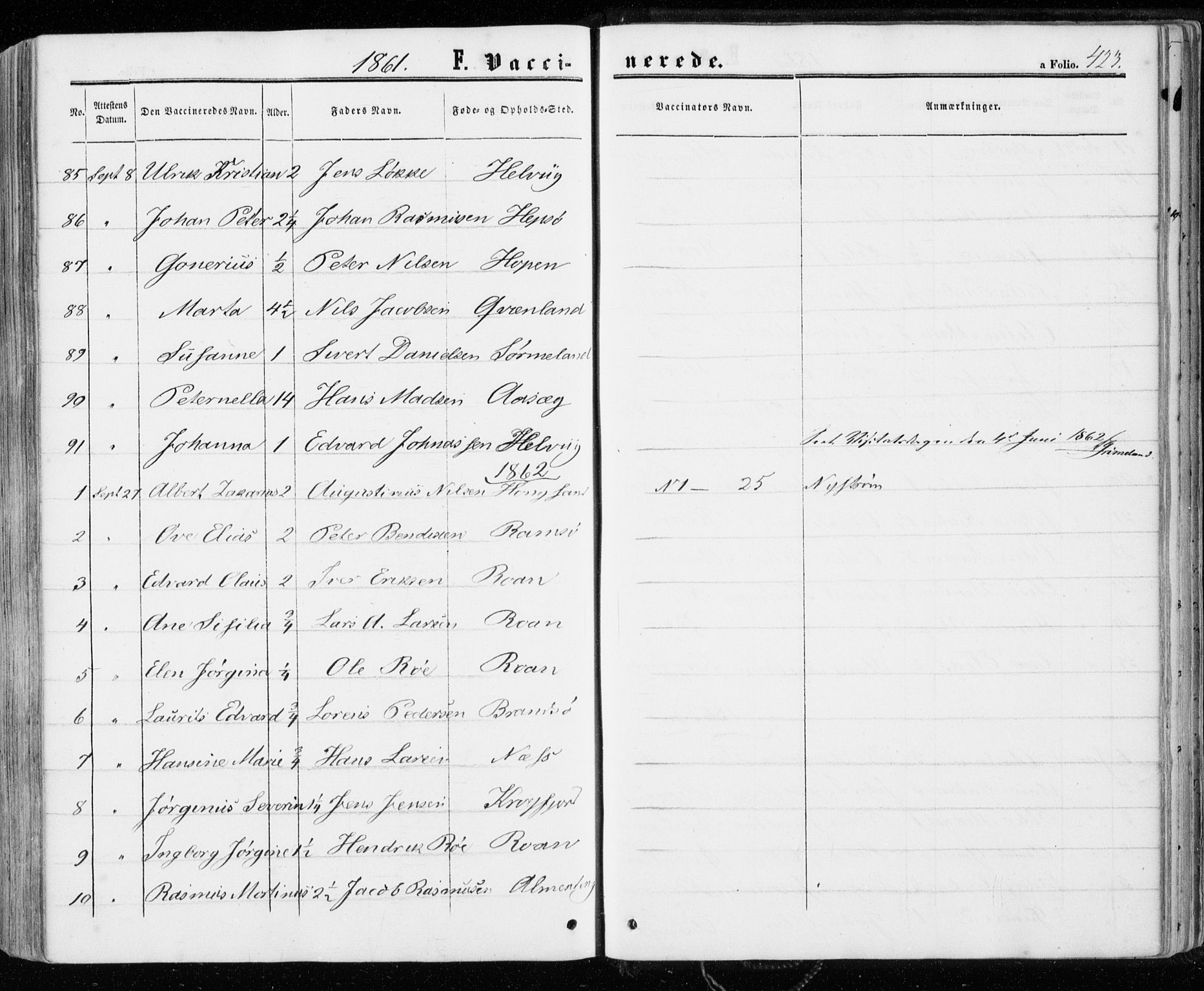 Ministerialprotokoller, klokkerbøker og fødselsregistre - Sør-Trøndelag, SAT/A-1456/657/L0705: Parish register (official) no. 657A06, 1858-1867, p. 423