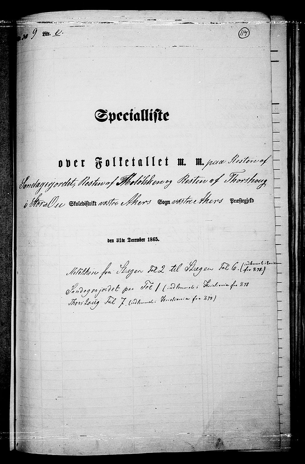 RA, 1865 census for Vestre Aker, 1865, p. 285
