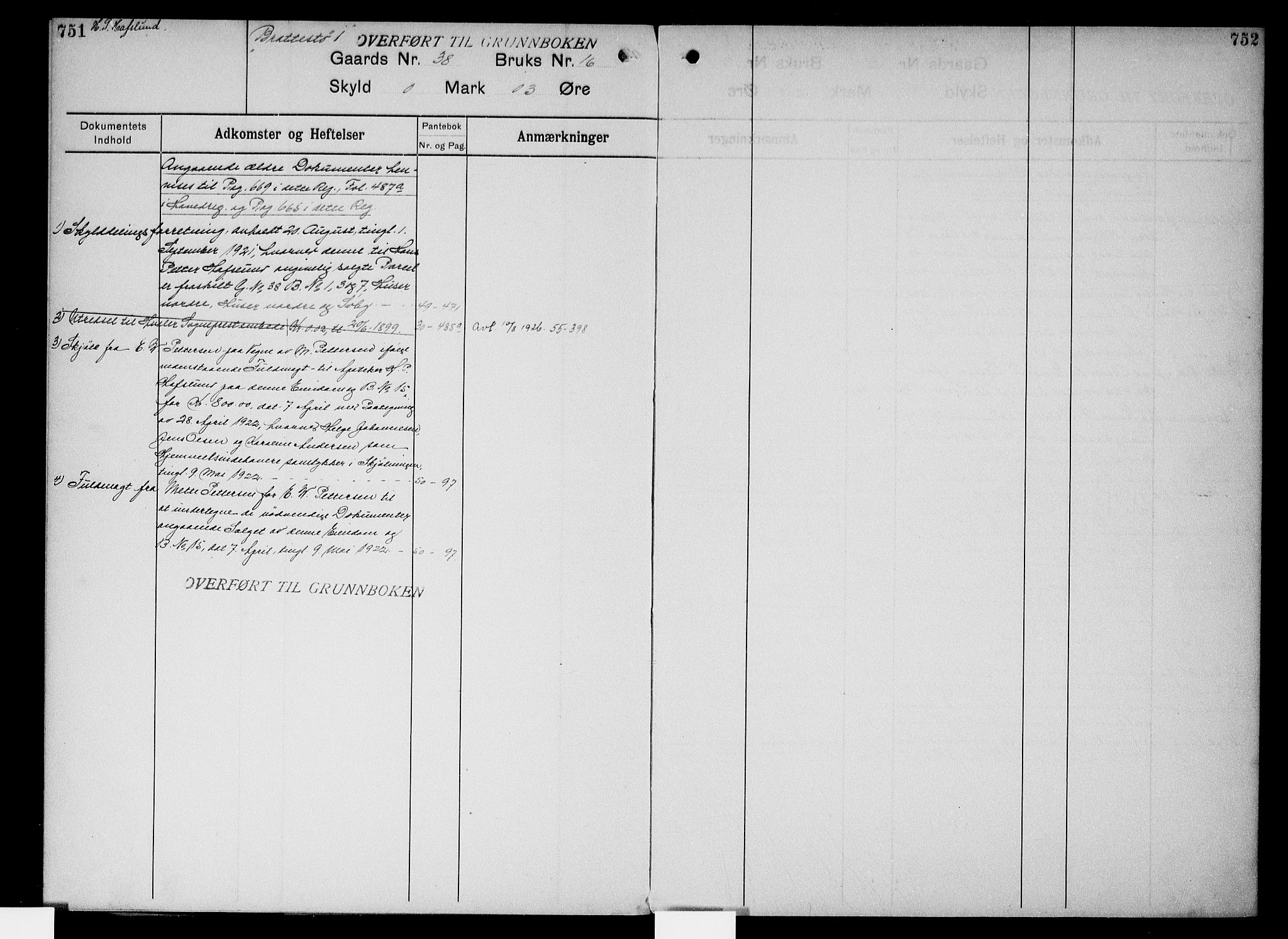 Onsøy sorenskriveri, AV/SAO-A-10474/G/Gb/Gbc/L0003: Mortgage register no. III 3, 1913, p. 751-752