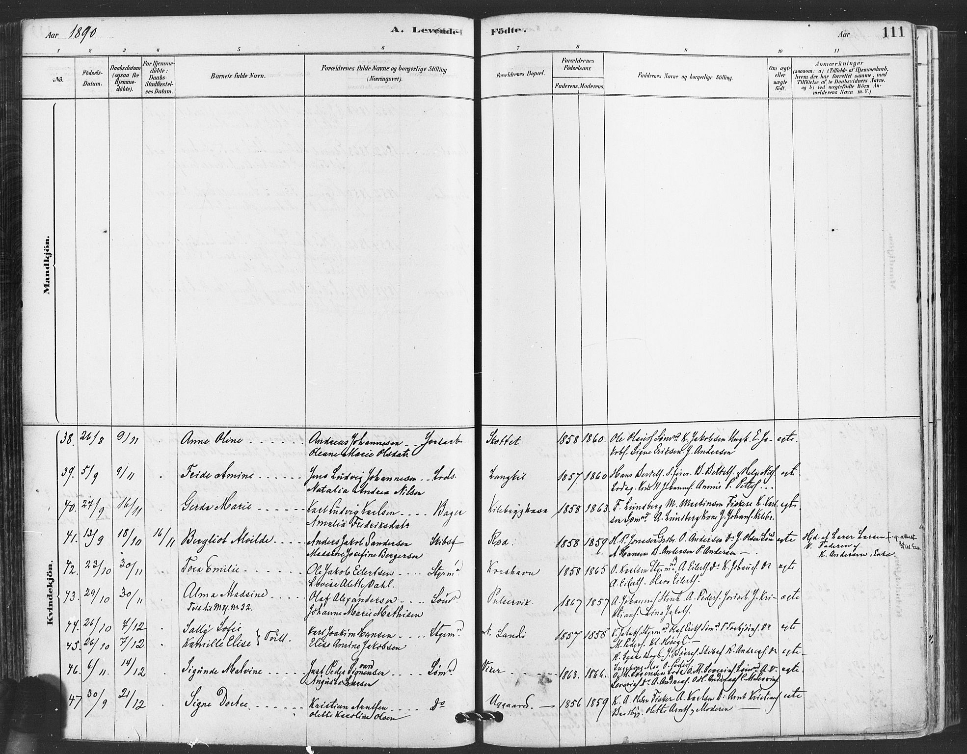 Hvaler prestekontor Kirkebøker, AV/SAO-A-2001/F/Fa/L0008: Parish register (official) no. I 8, 1878-1895, p. 111