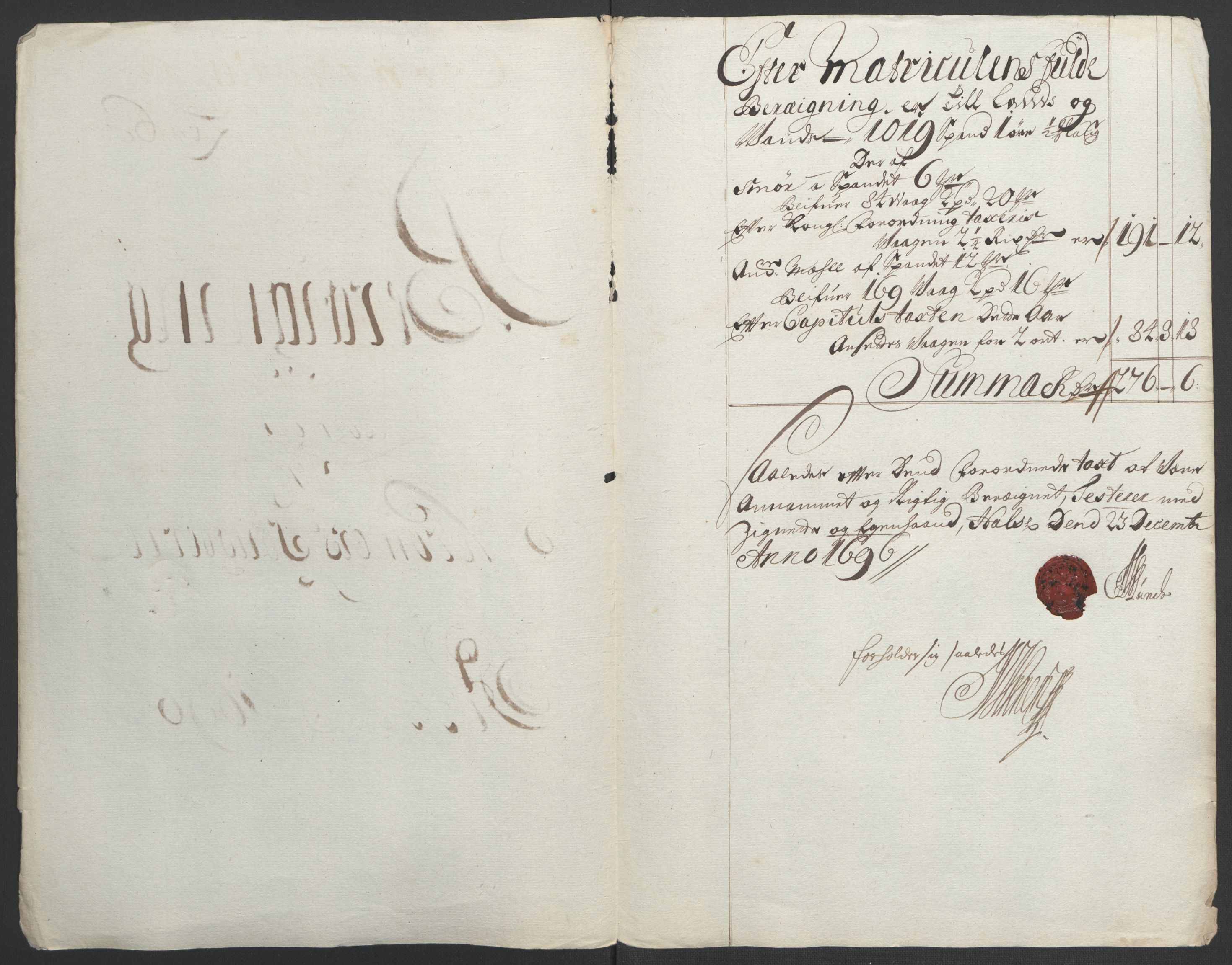 Rentekammeret inntil 1814, Reviderte regnskaper, Fogderegnskap, RA/EA-4092/R56/L3736: Fogderegnskap Nordmøre, 1694-1696, p. 400
