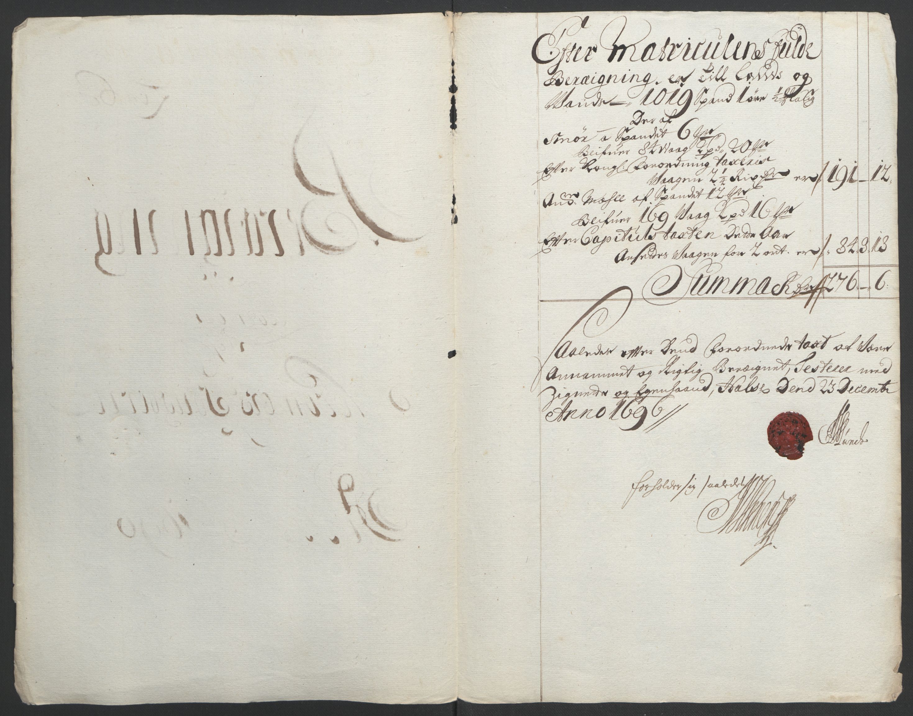 Rentekammeret inntil 1814, Reviderte regnskaper, Fogderegnskap, AV/RA-EA-4092/R56/L3736: Fogderegnskap Nordmøre, 1694-1696, p. 400