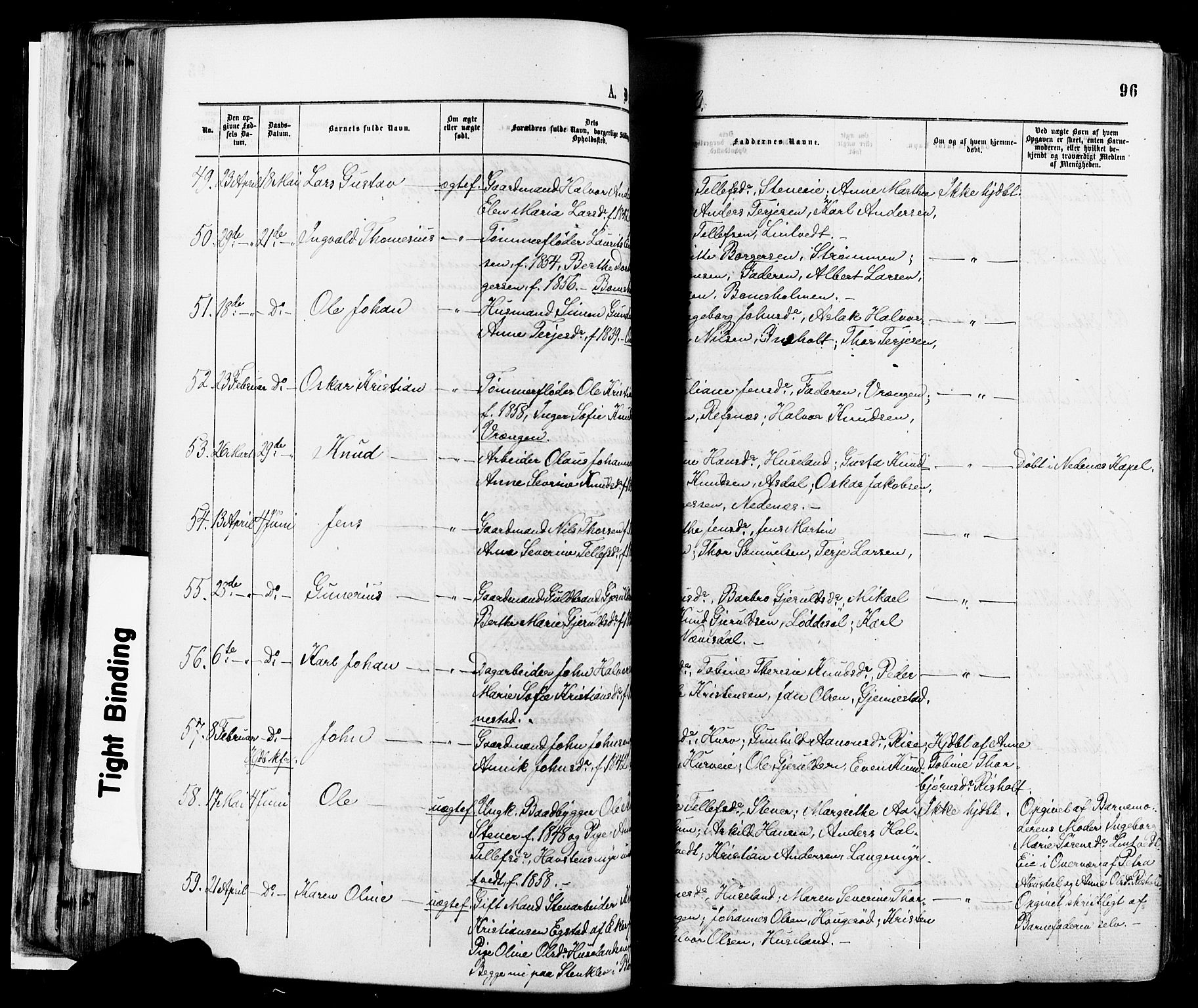 Øyestad sokneprestkontor, AV/SAK-1111-0049/F/Fa/L0016: Parish register (official) no. A 16, 1874-1886, p. 96