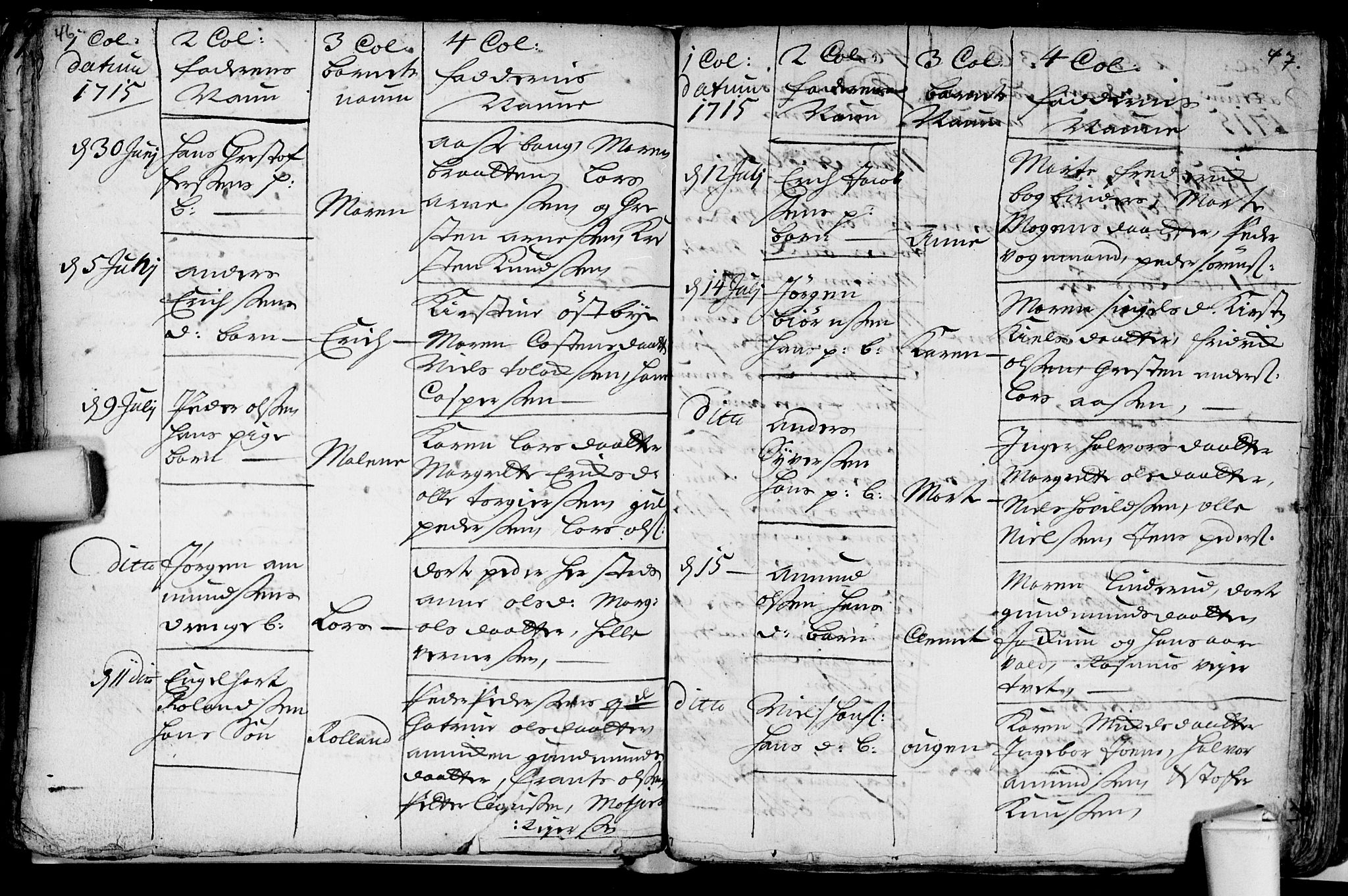 Aker prestekontor kirkebøker, AV/SAO-A-10861/F/L0002: Parish register (official) no. 2, 1714-1720, p. 46-47