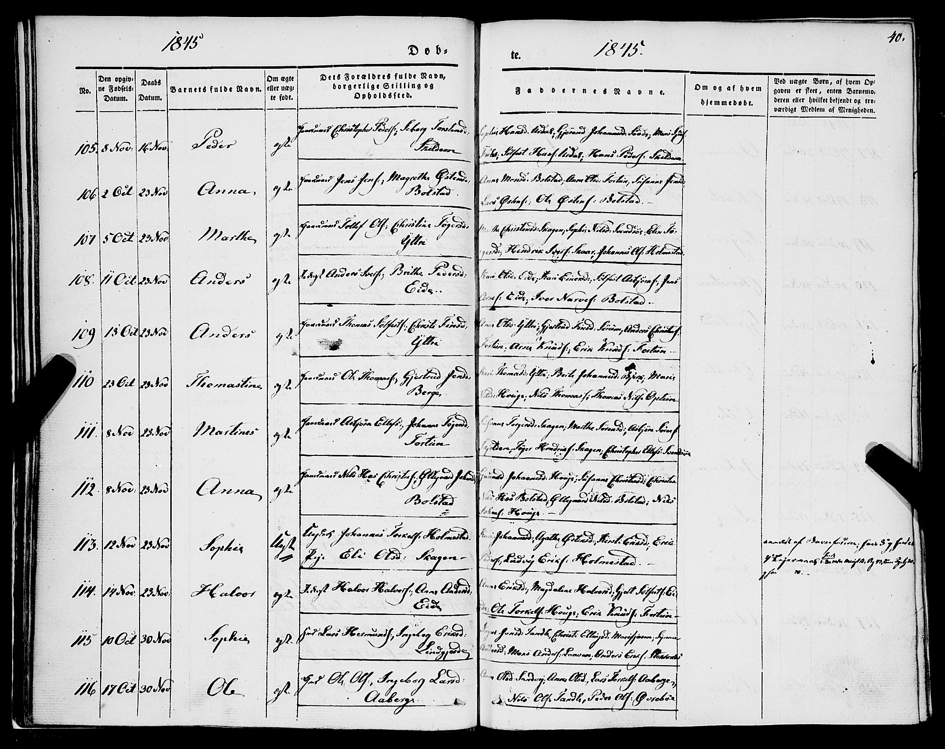 Luster sokneprestembete, AV/SAB-A-81101/H/Haa/Haaa/L0006: Parish register (official) no. A 6, 1840-1848, p. 40