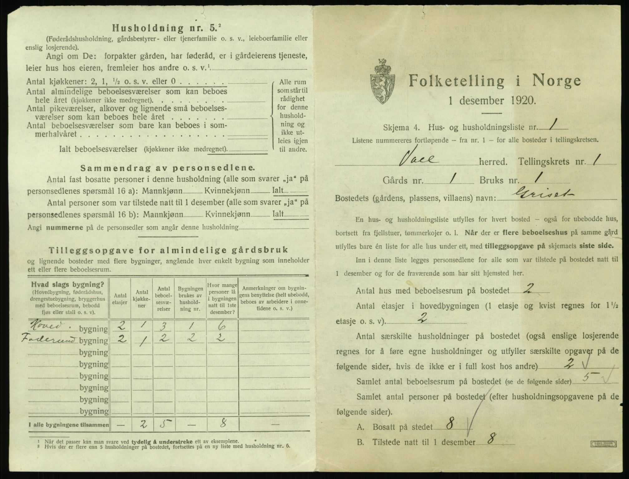 SAT, 1920 census for Voll, 1920, p. 23