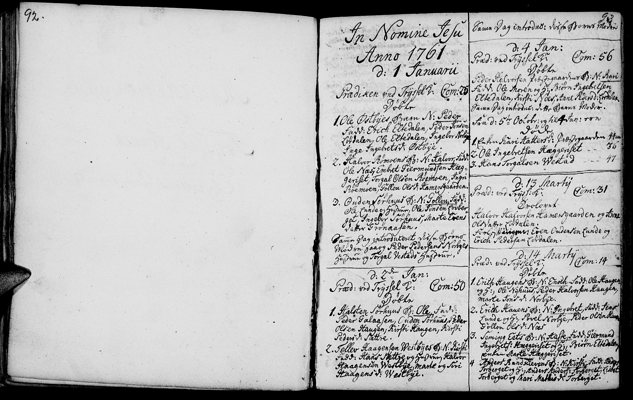 Elverum prestekontor, AV/SAH-PREST-044/H/Ha/Haa/L0004: Parish register (official) no. 4, 1761-1780, p. 92-93