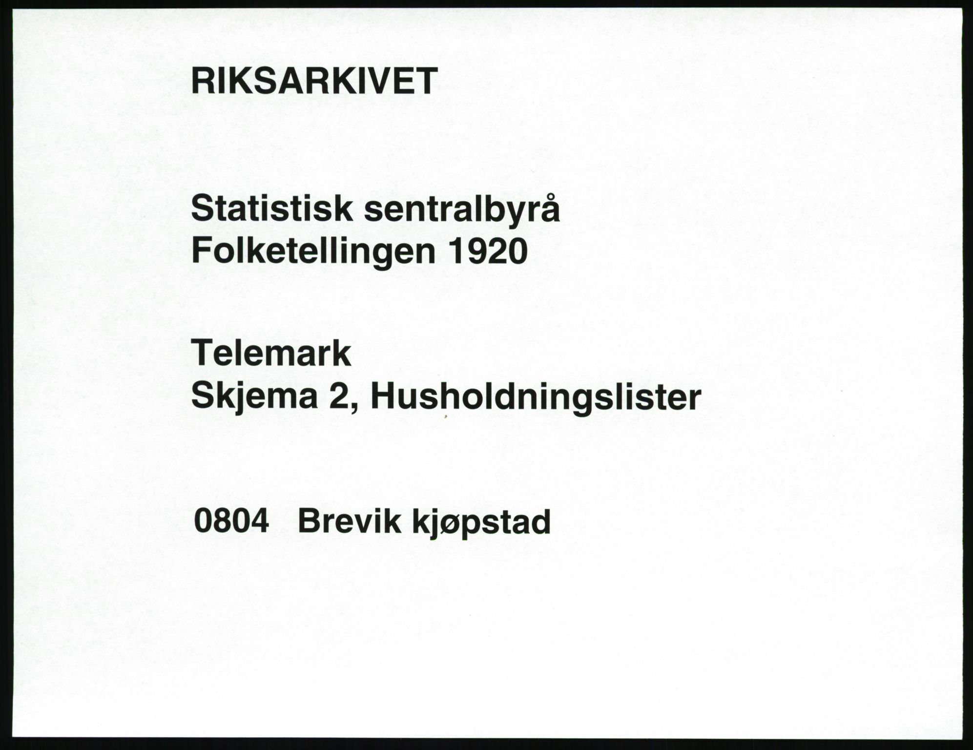 SAKO, 1920 census for Brevik, 1920, p. 918