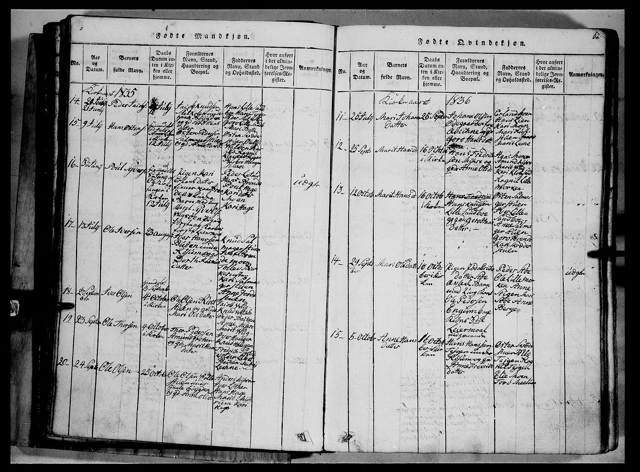 Fron prestekontor, SAH/PREST-078/H/Ha/Hab/L0002: Parish register (copy) no. 2, 1816-1850, p. 52