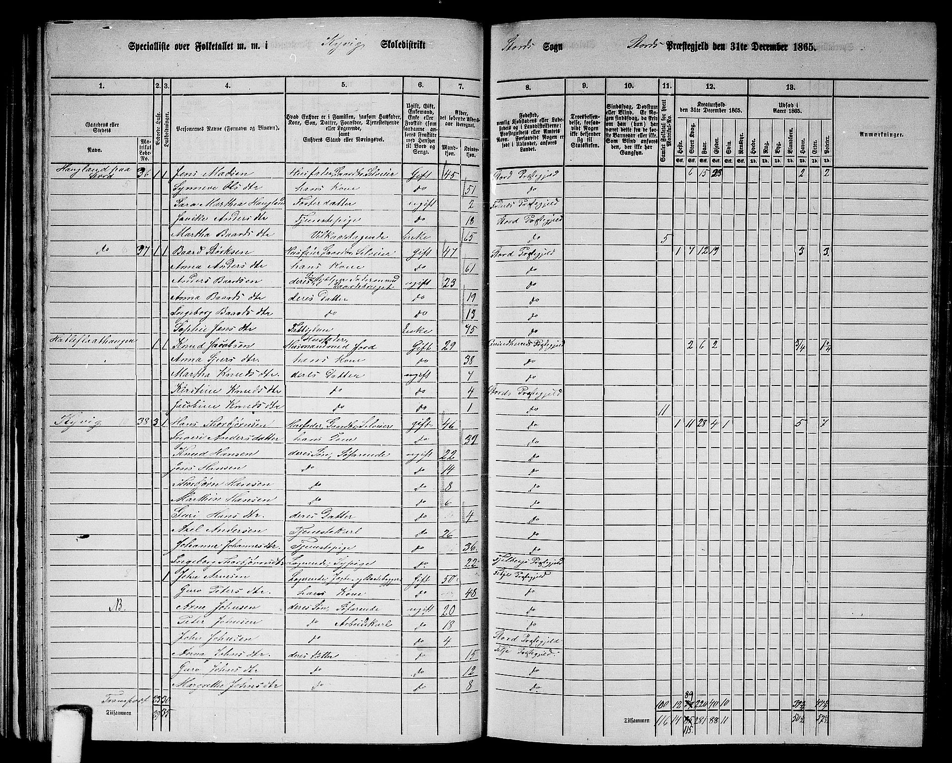 RA, 1865 census for Stord, 1865, p. 31