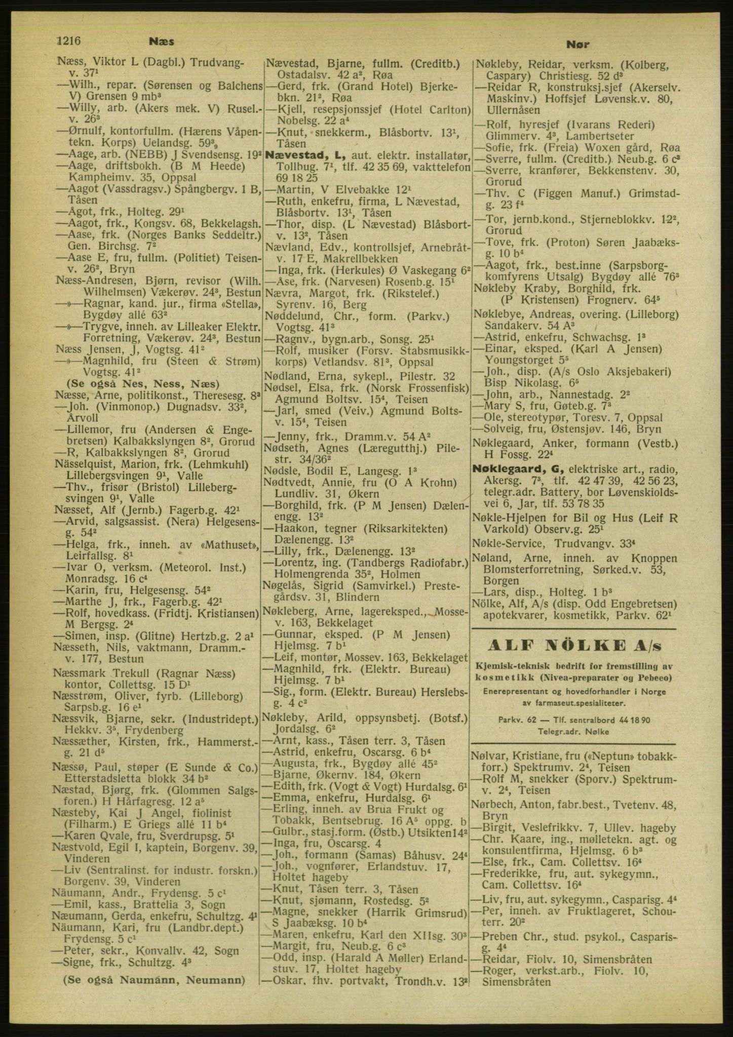 Kristiania/Oslo adressebok, PUBL/-, 1956-1957, p. 1216