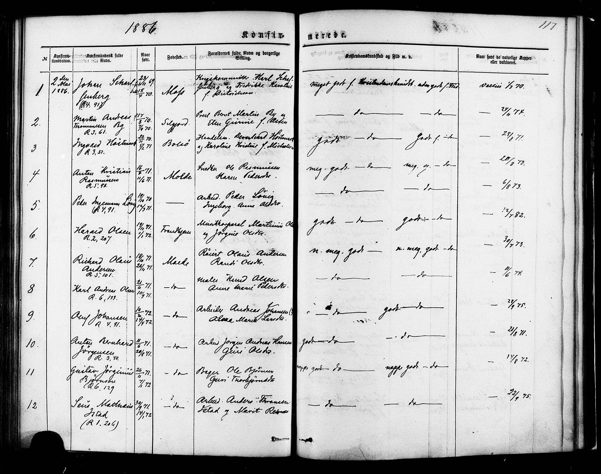 Ministerialprotokoller, klokkerbøker og fødselsregistre - Møre og Romsdal, AV/SAT-A-1454/558/L0691: Parish register (official) no. 558A05, 1873-1886, p. 117