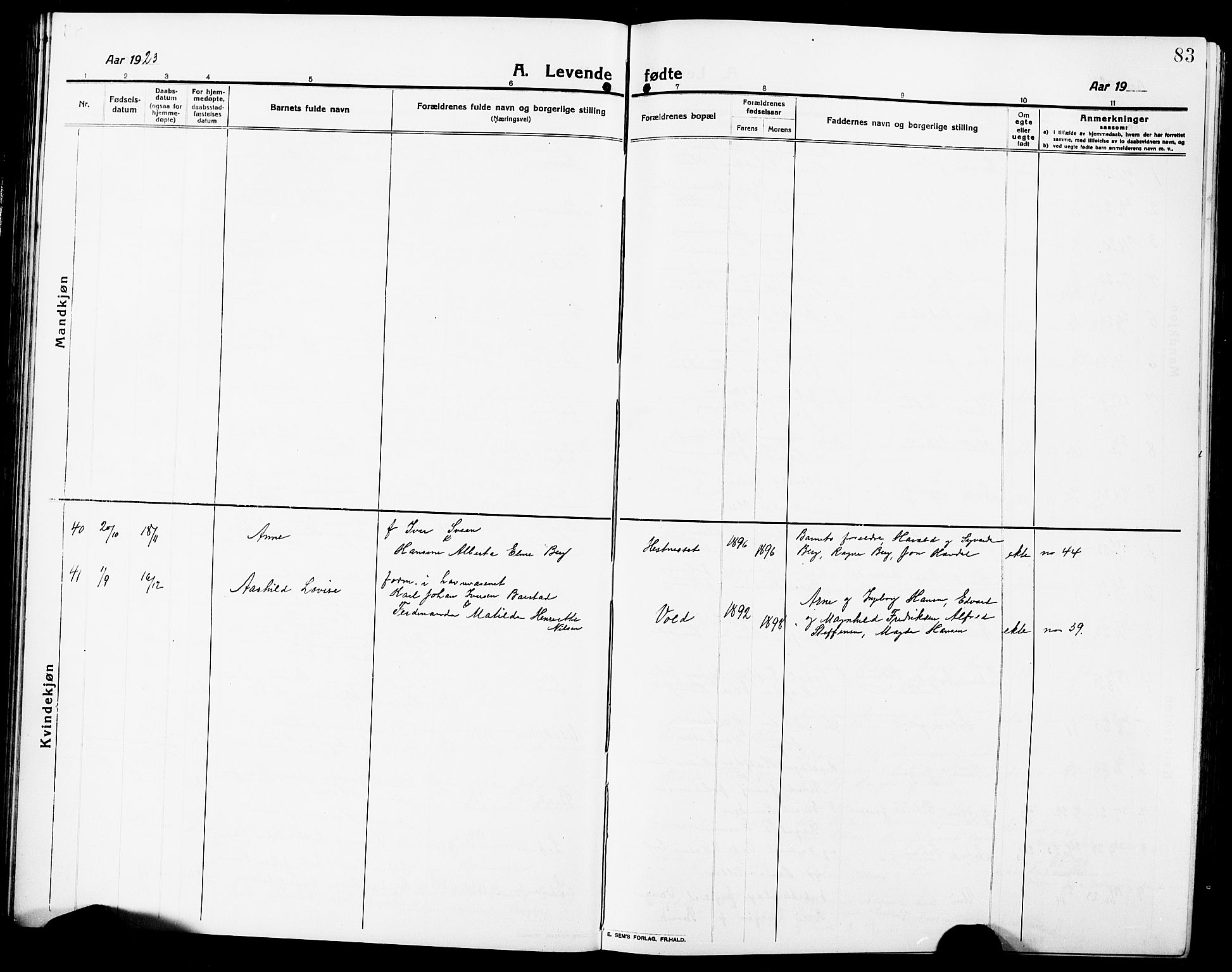 Ministerialprotokoller, klokkerbøker og fødselsregistre - Nordland, AV/SAT-A-1459/881/L1169: Parish register (copy) no. 881C06, 1912-1930, p. 83