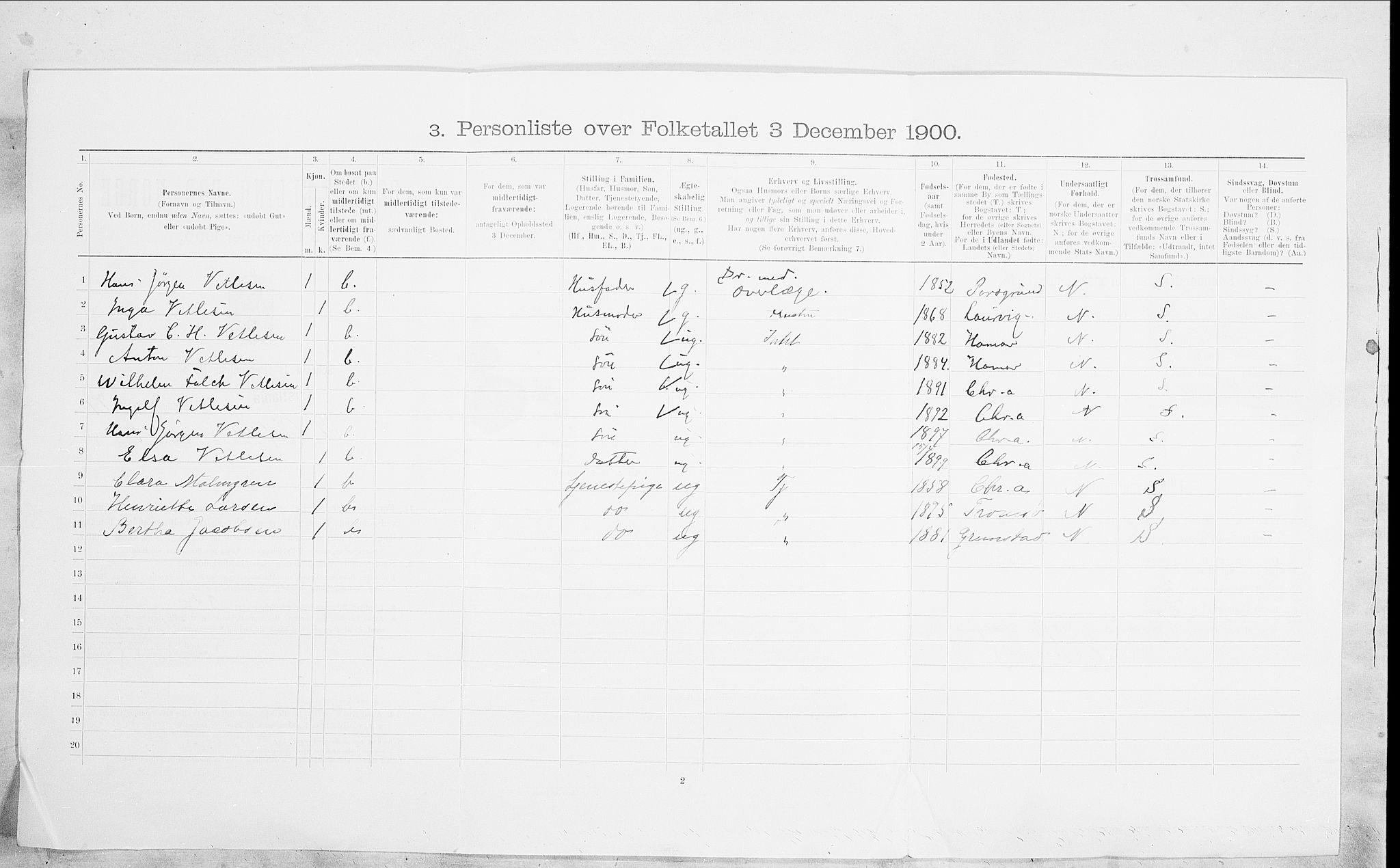 SAO, 1900 census for Kristiania, 1900, p. 90237