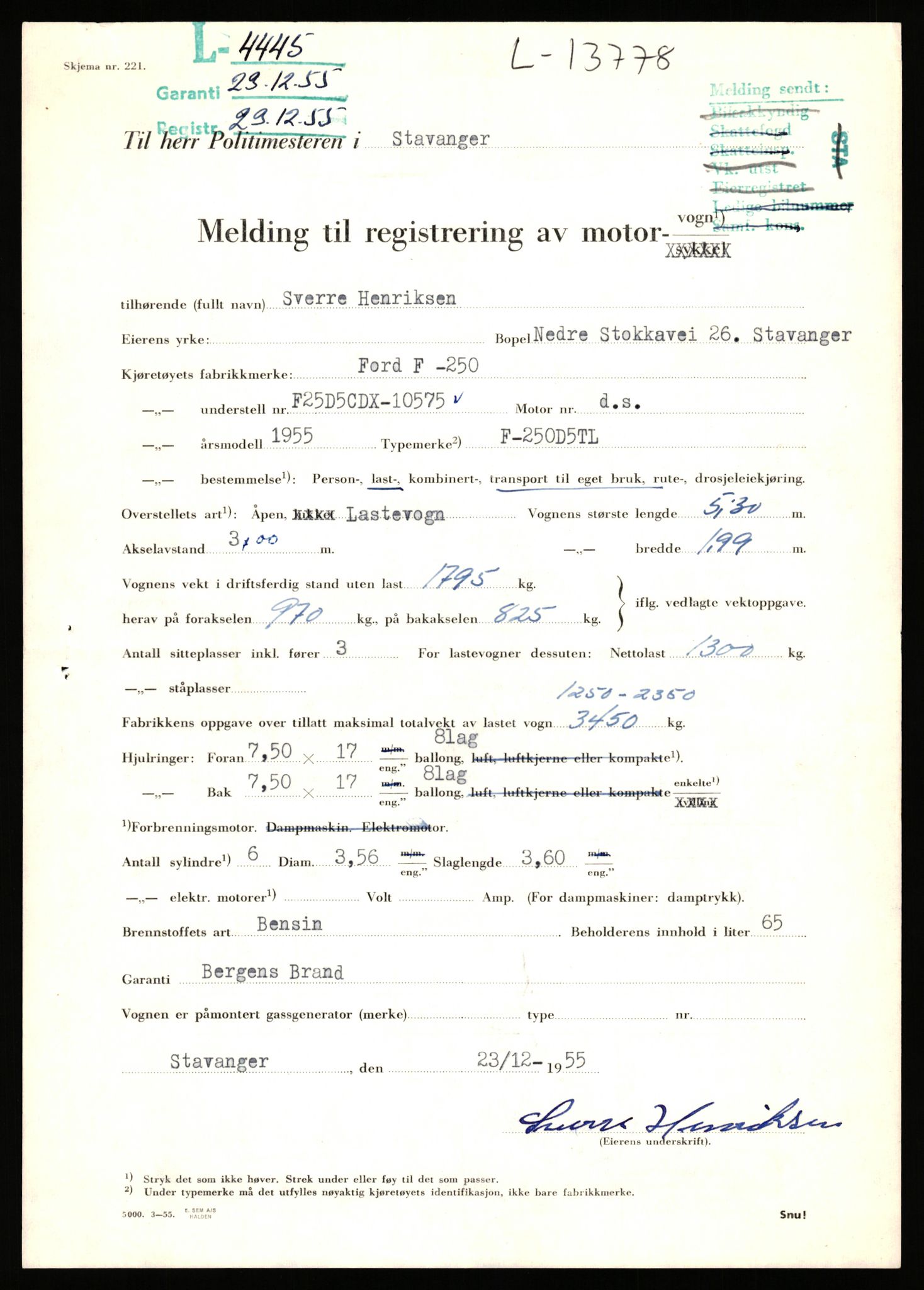 Stavanger trafikkstasjon, AV/SAST-A-101942/0/F/L0012: L-4200 - L-4699, 1930-1971, p. 1039