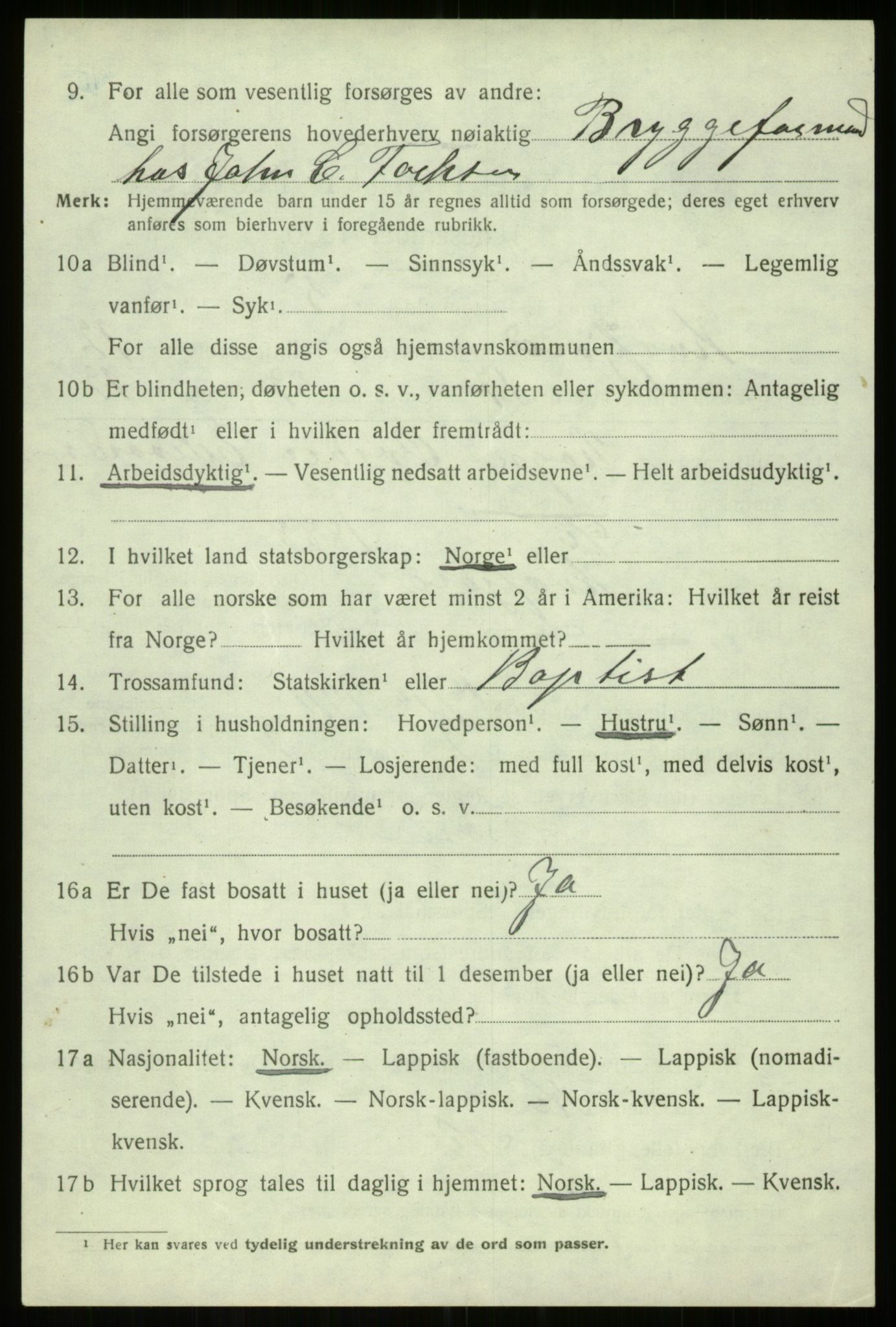 SATØ, 1920 census for Kvæfjord, 1920, p. 5896