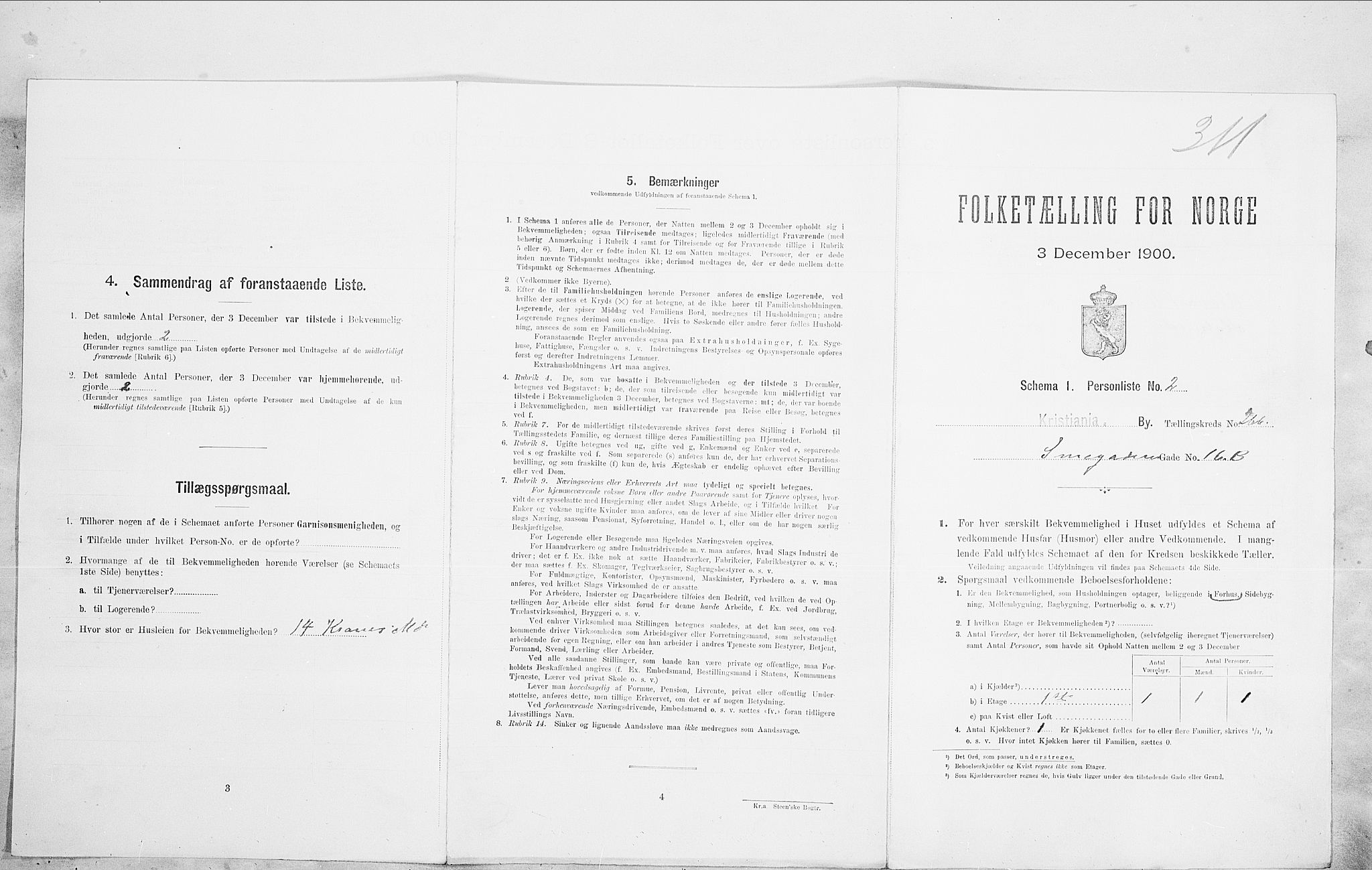 SAO, 1900 census for Kristiania, 1900, p. 86747