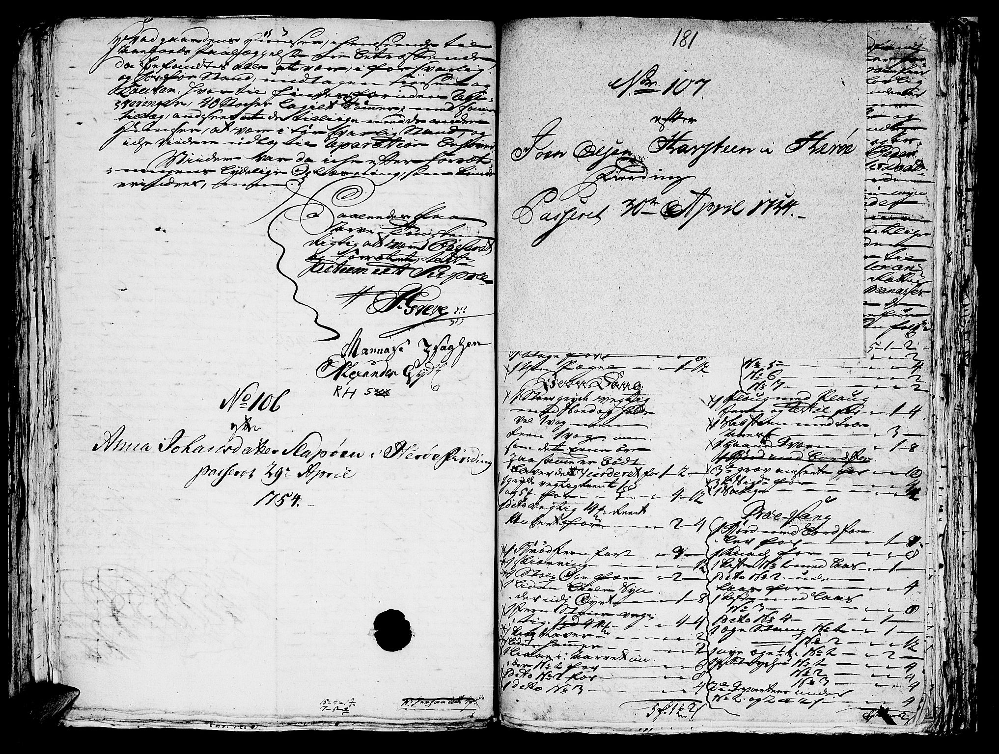Helgeland sorenskriveri, AV/SAT-A-0004/3/3A/L0031: Konseptprotokoll 16, 1754, p. 180b-181a