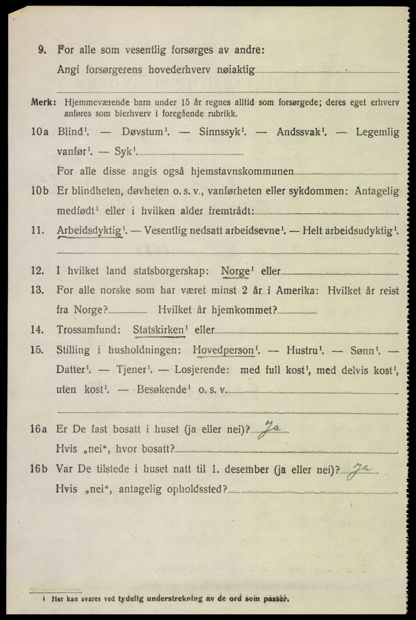 SAK, 1920 census for Tveit, 1920, p. 1251