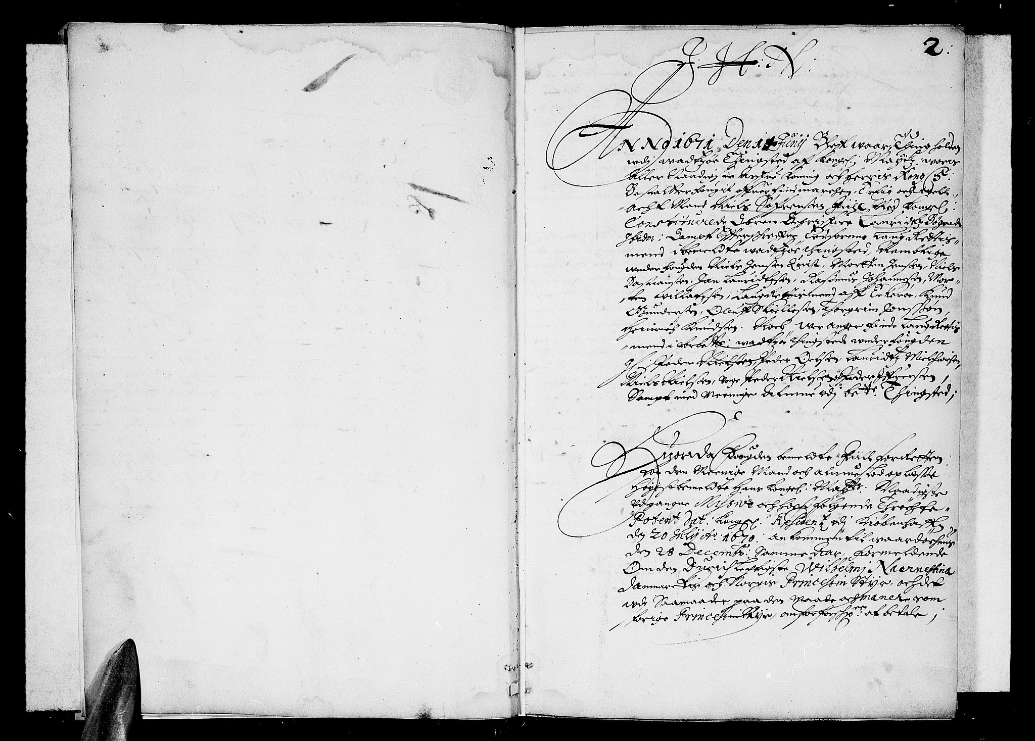 Finnmark sorenskriveri, SATØ/S-0053/F/Fa/L0013: Justisprotokoller, 1671-1673, p. 1b-2a