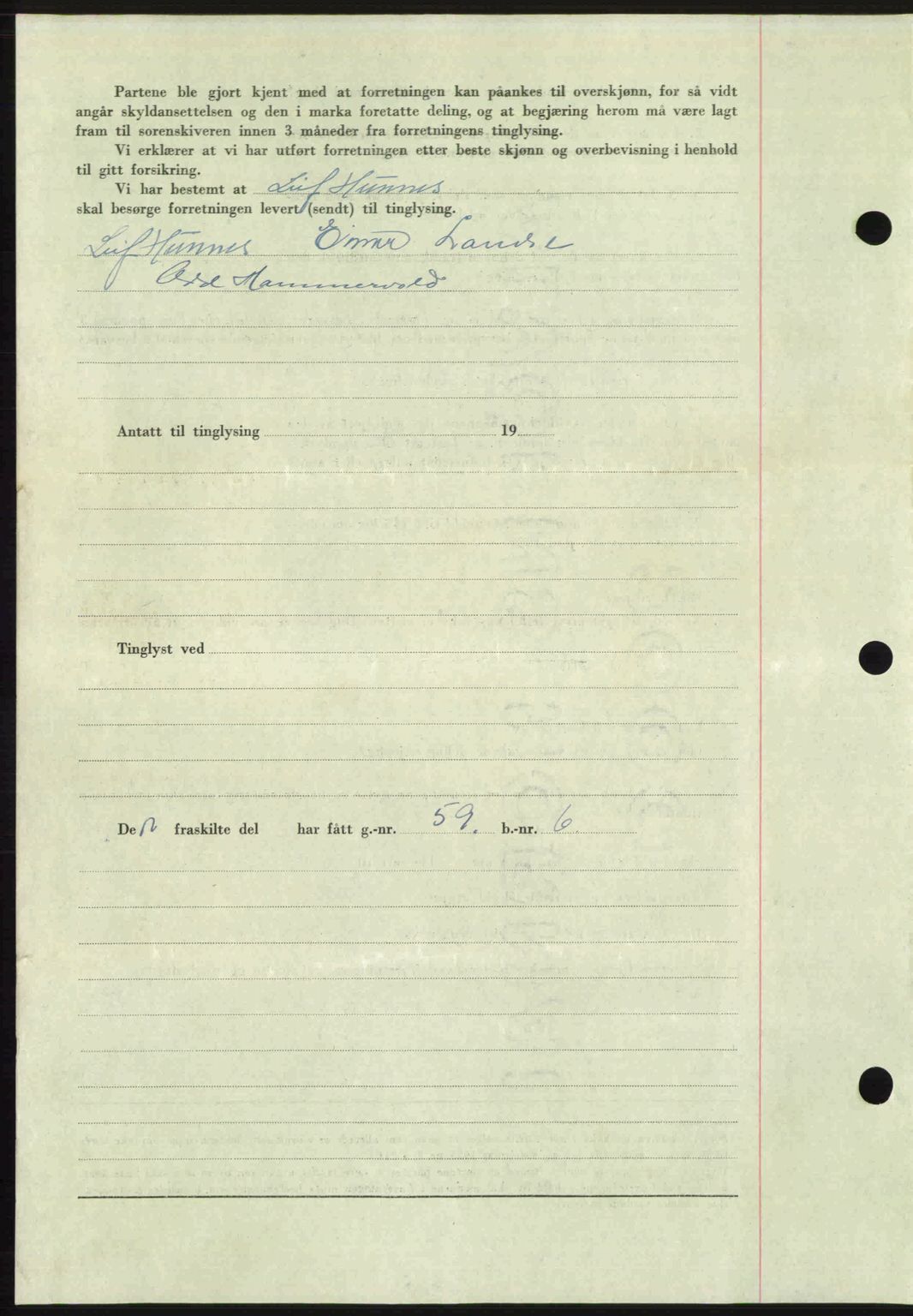 Romsdal sorenskriveri, AV/SAT-A-4149/1/2/2C: Mortgage book no. A29, 1949-1949, Diary no: : 1072/1949