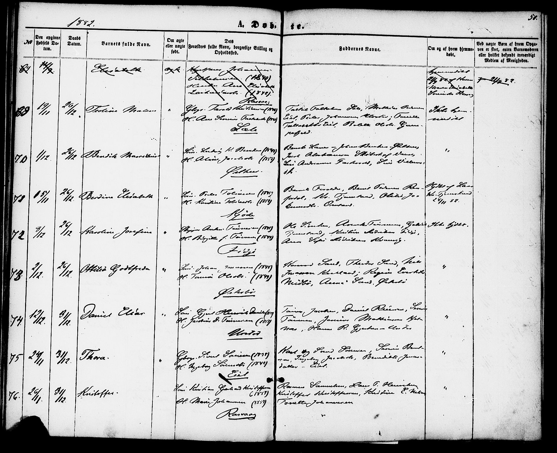 Flekkefjord sokneprestkontor, AV/SAK-1111-0012/F/Fa/Fab/L0005: Parish register (official) no. A 5, 1870-1886, p. 50