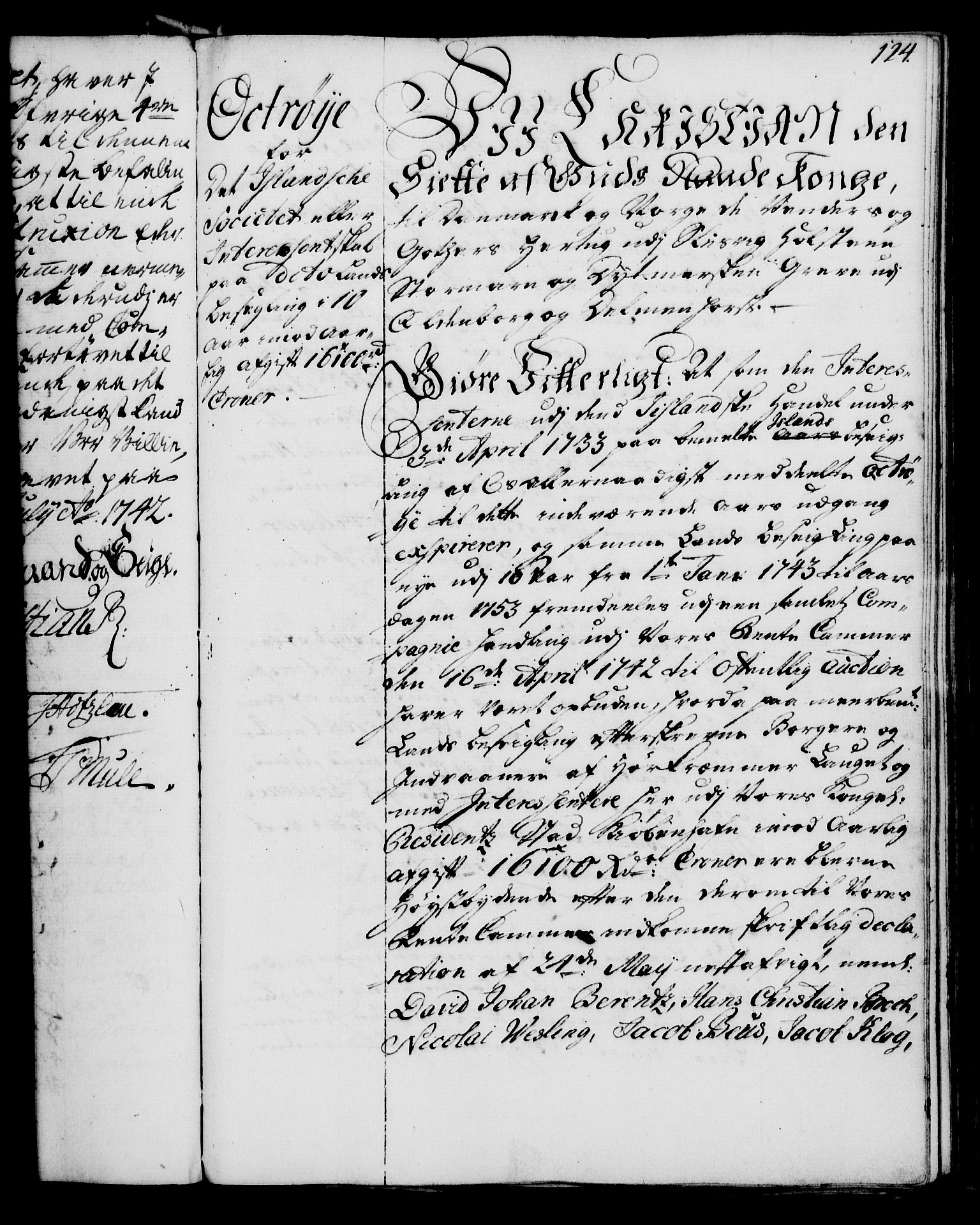 Rentekammeret, Kammerkanselliet, AV/RA-EA-3111/G/Gg/Gga/L0005: Norsk ekspedisjonsprotokoll med register (merket RK 53.5), 1741-1749, p. 124