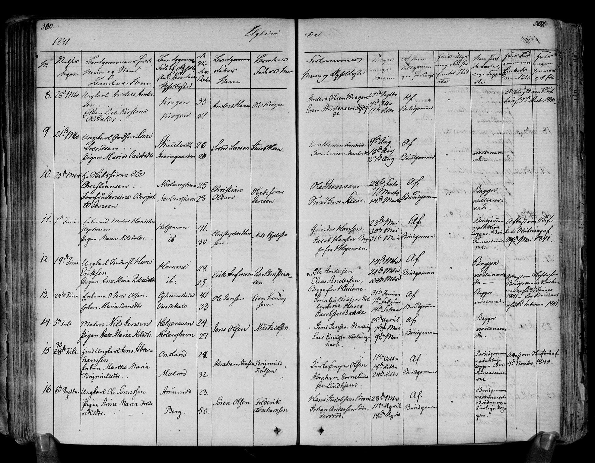 Brunlanes kirkebøker, AV/SAKO-A-342/F/Fa/L0003: Parish register (official) no. I 3, 1834-1845, p. 300-301