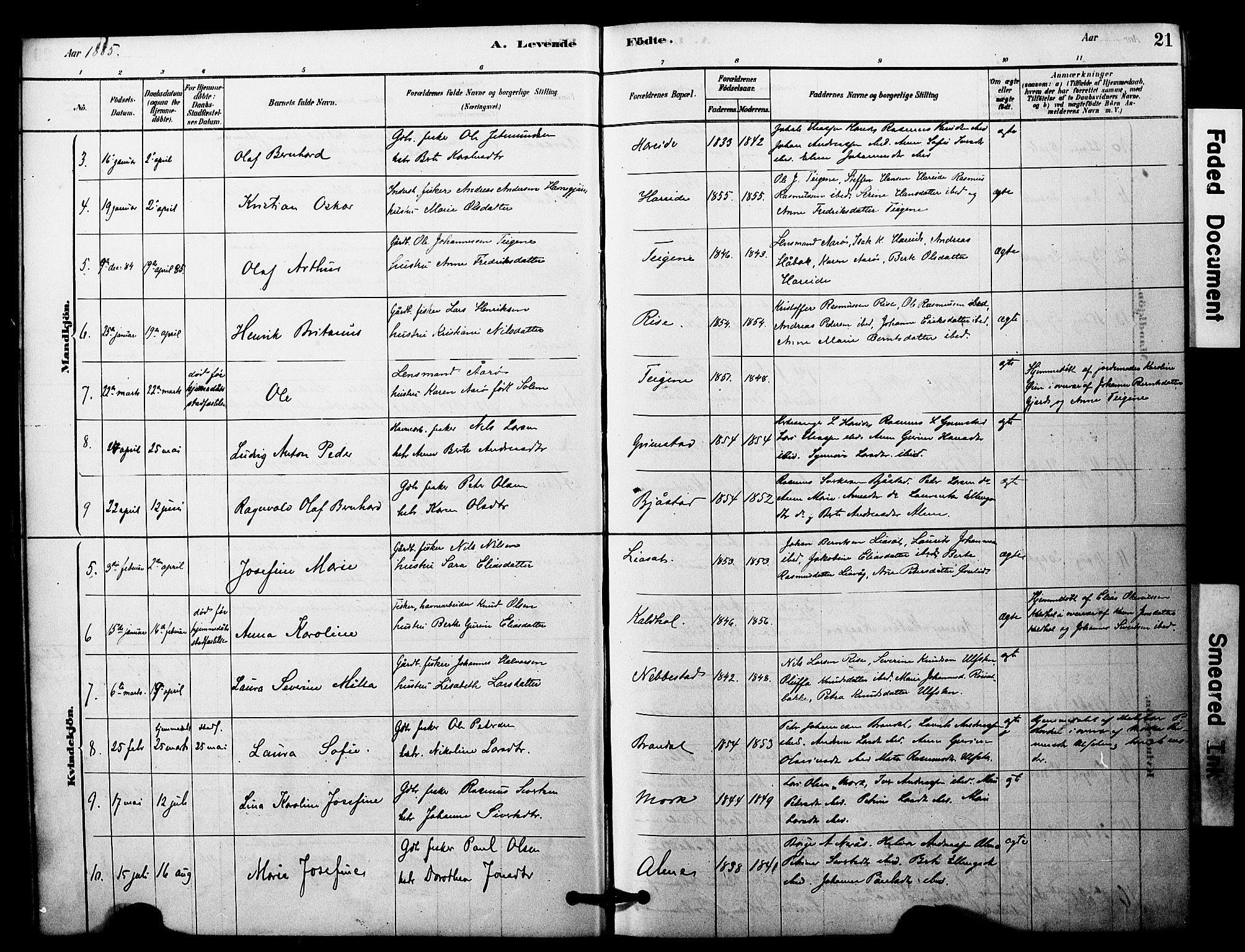 Ministerialprotokoller, klokkerbøker og fødselsregistre - Møre og Romsdal, AV/SAT-A-1454/510/L0122: Parish register (official) no. 510A02, 1878-1897, p. 21