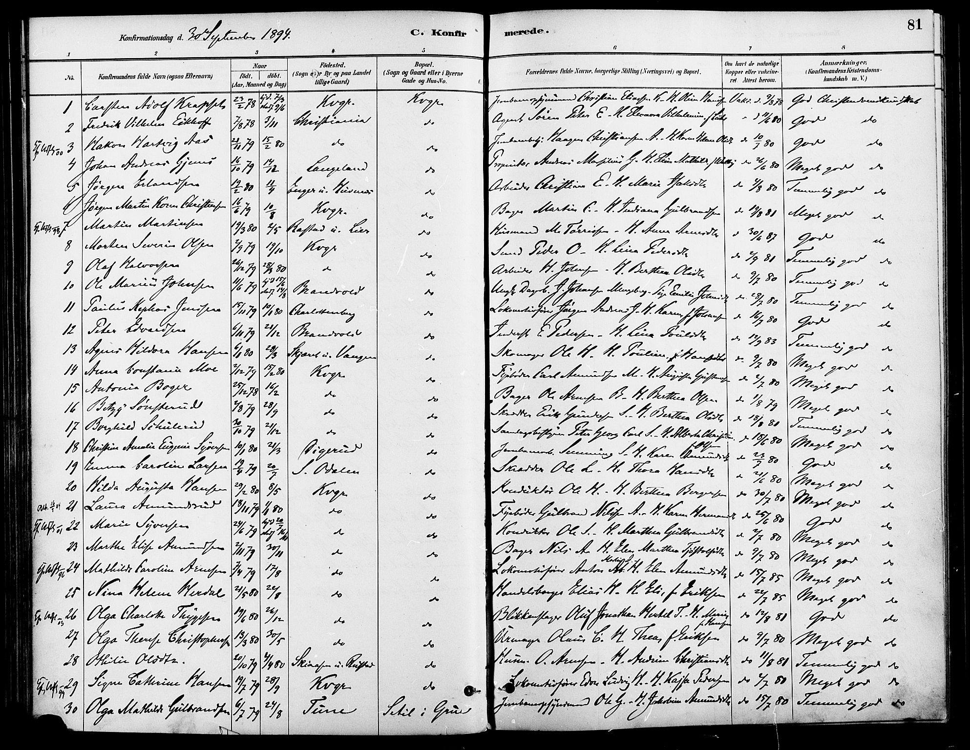 Vinger prestekontor, AV/SAH-PREST-024/H/Ha/Haa/L0013: Parish register (official) no. 13, 1881-1897, p. 81