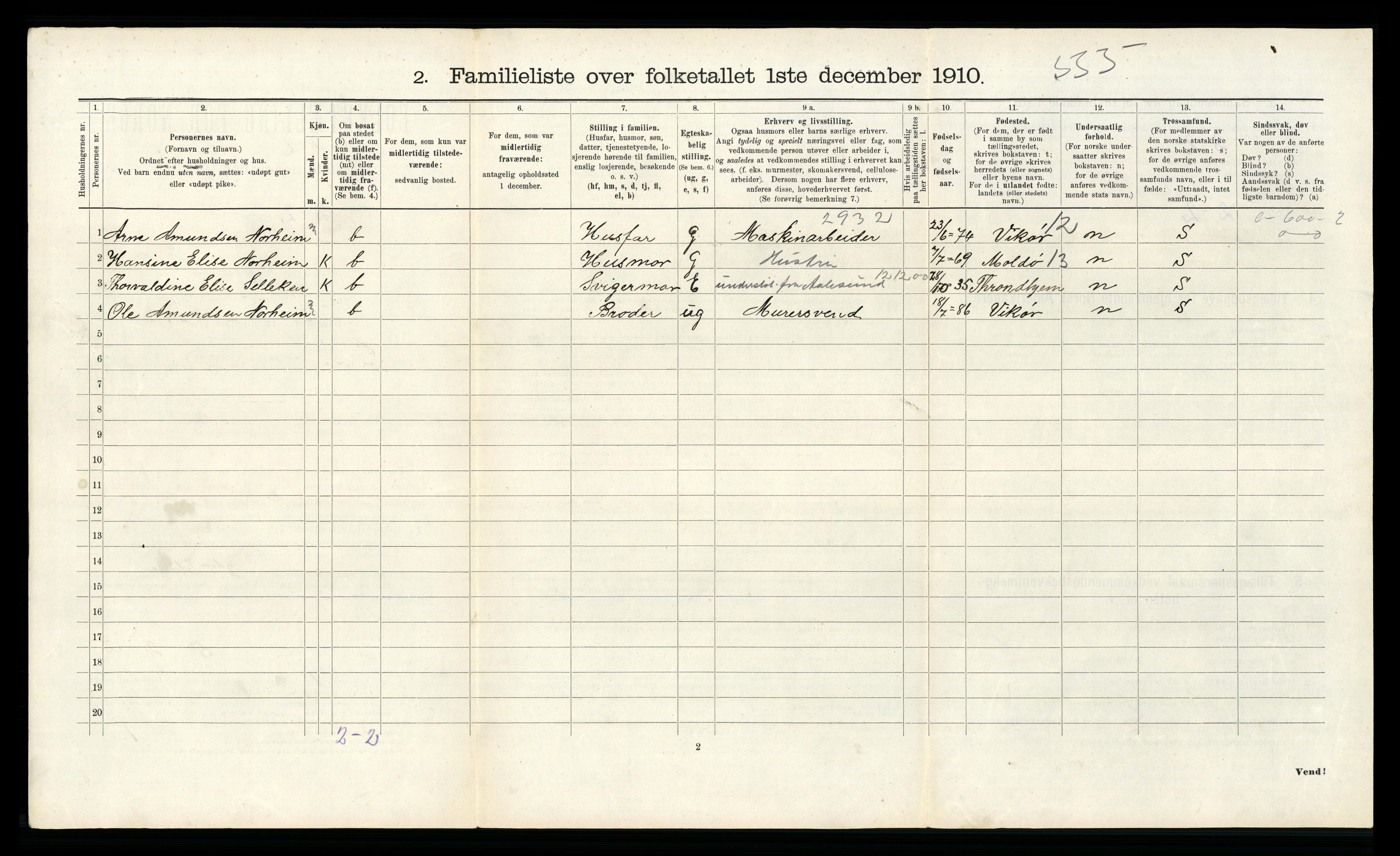 RA, 1910 census for Haugesund, 1910, p. 4997