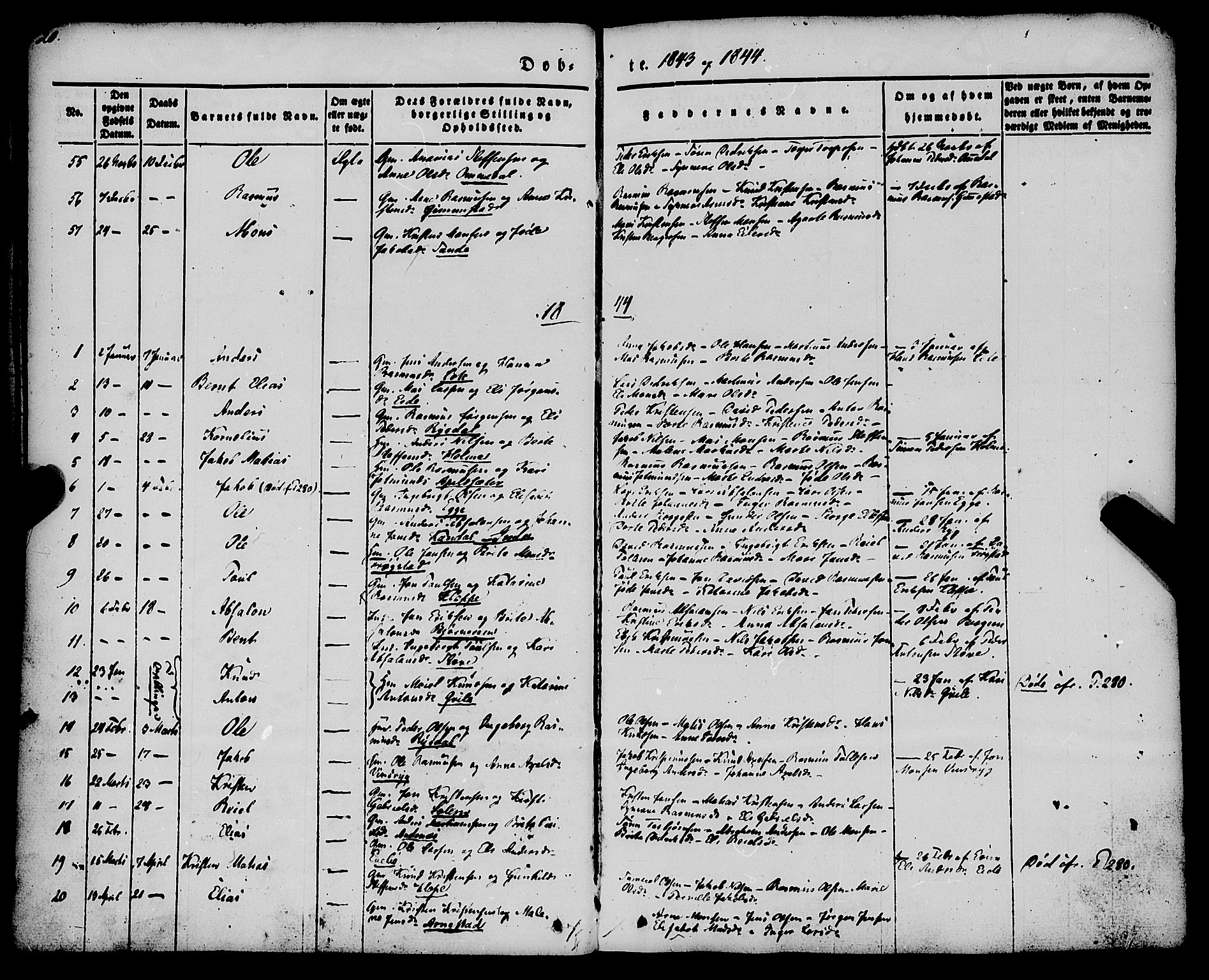 Gloppen sokneprestembete, AV/SAB-A-80101/H/Haa/Haaa/L0008: Parish register (official) no. A 8, 1837-1855, p. 20