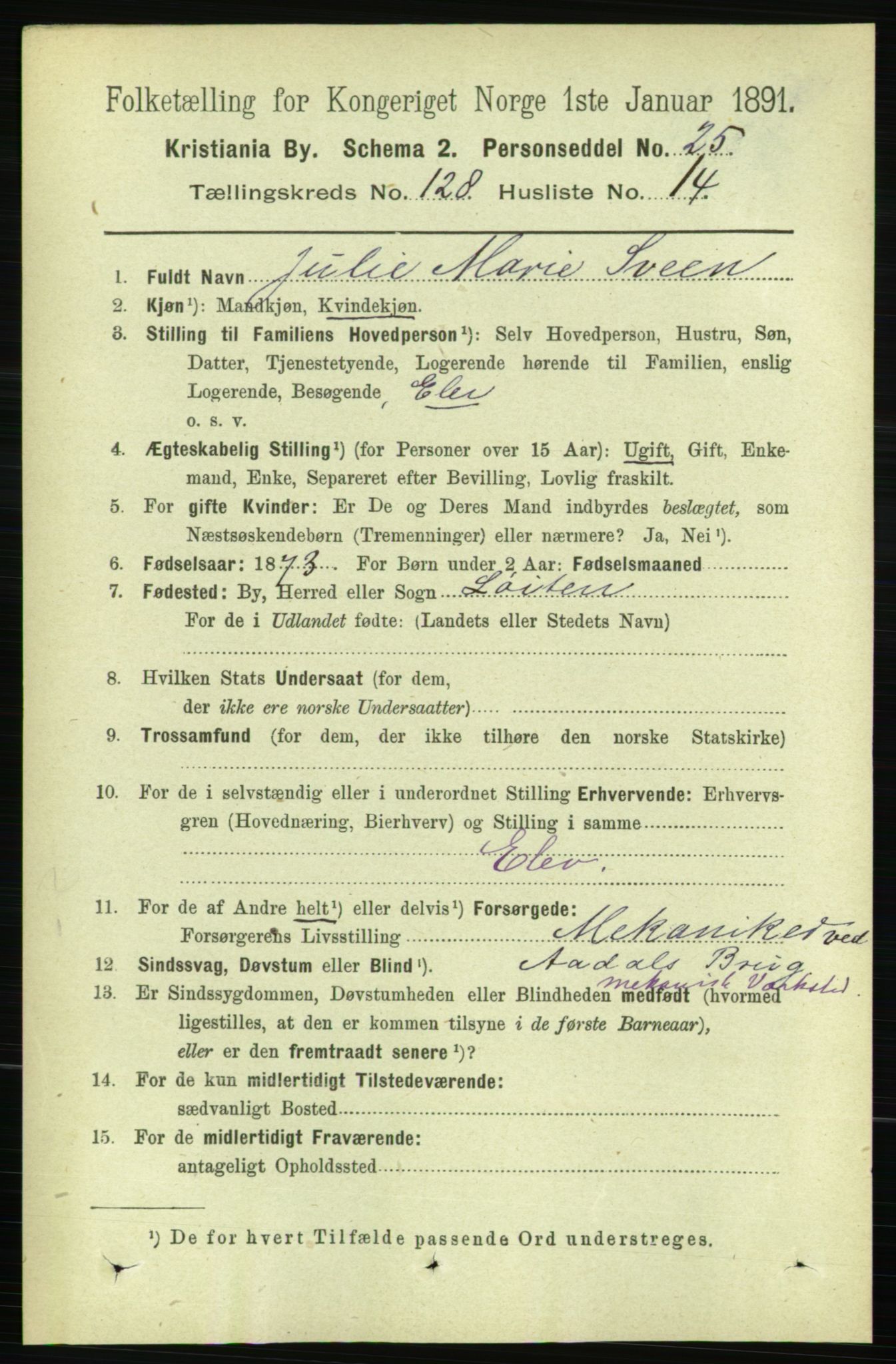 RA, 1891 census for 0301 Kristiania, 1891, p. 68929