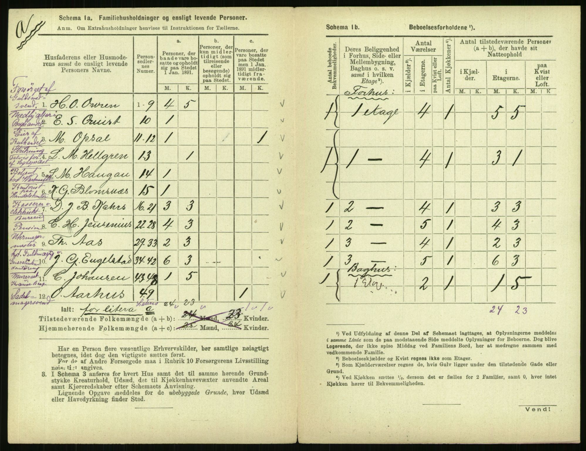 RA, 1891 census for 0301 Kristiania, 1891, p. 64600