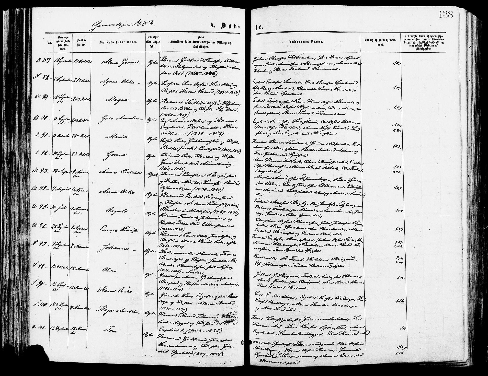 Sør-Odal prestekontor, AV/SAH-PREST-030/H/Ha/Haa/L0005: Parish register (official) no. 5, 1876-1885, p. 138