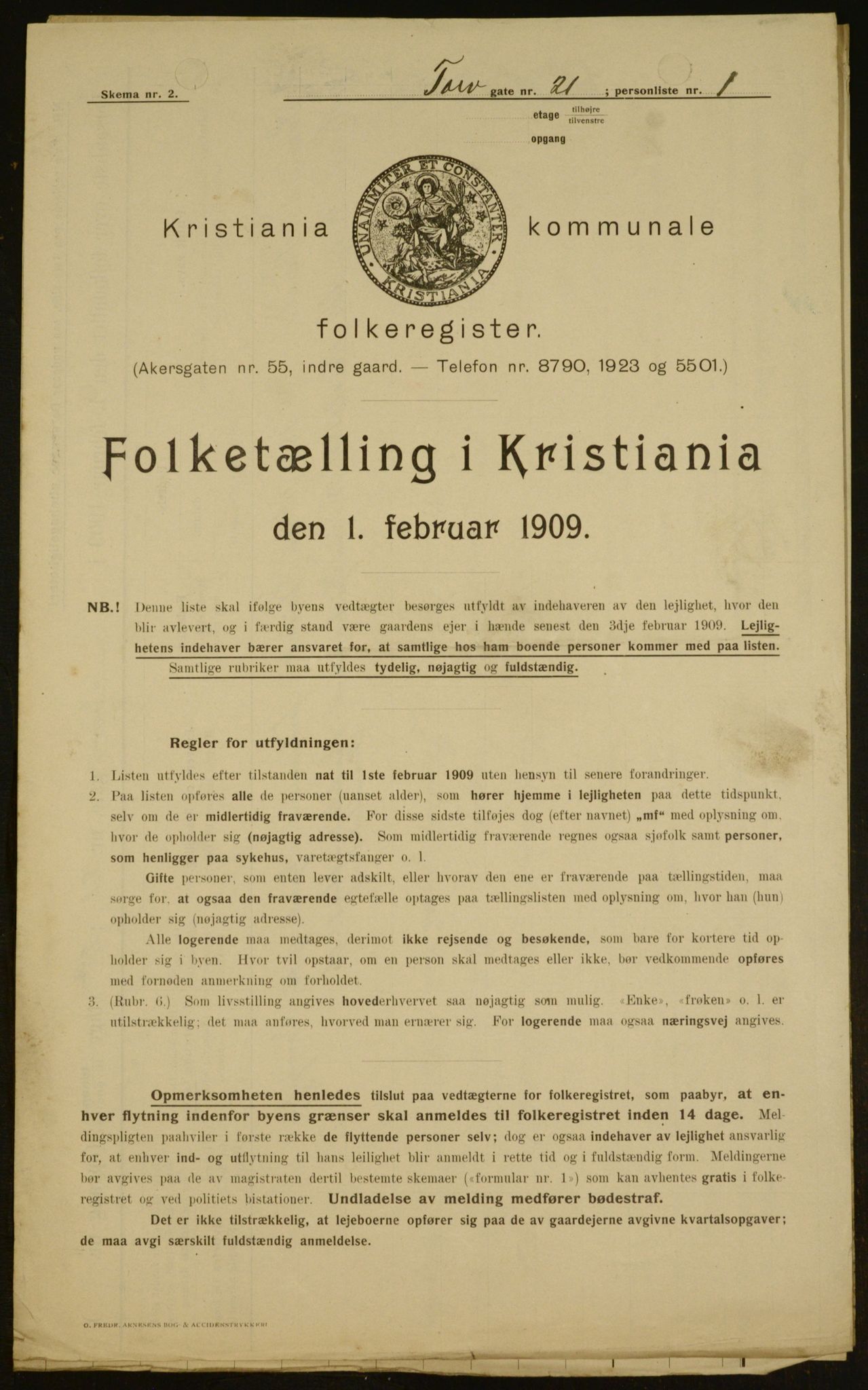 OBA, Municipal Census 1909 for Kristiania, 1909, p. 103476