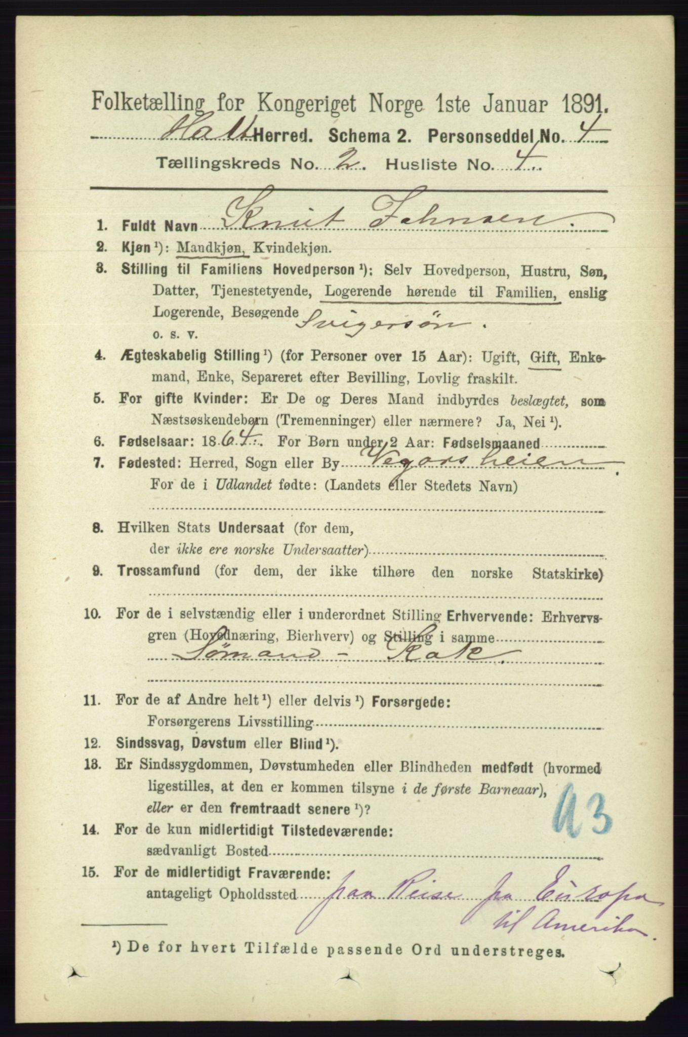 RA, 1891 census for 0914 Holt, 1891, p. 679