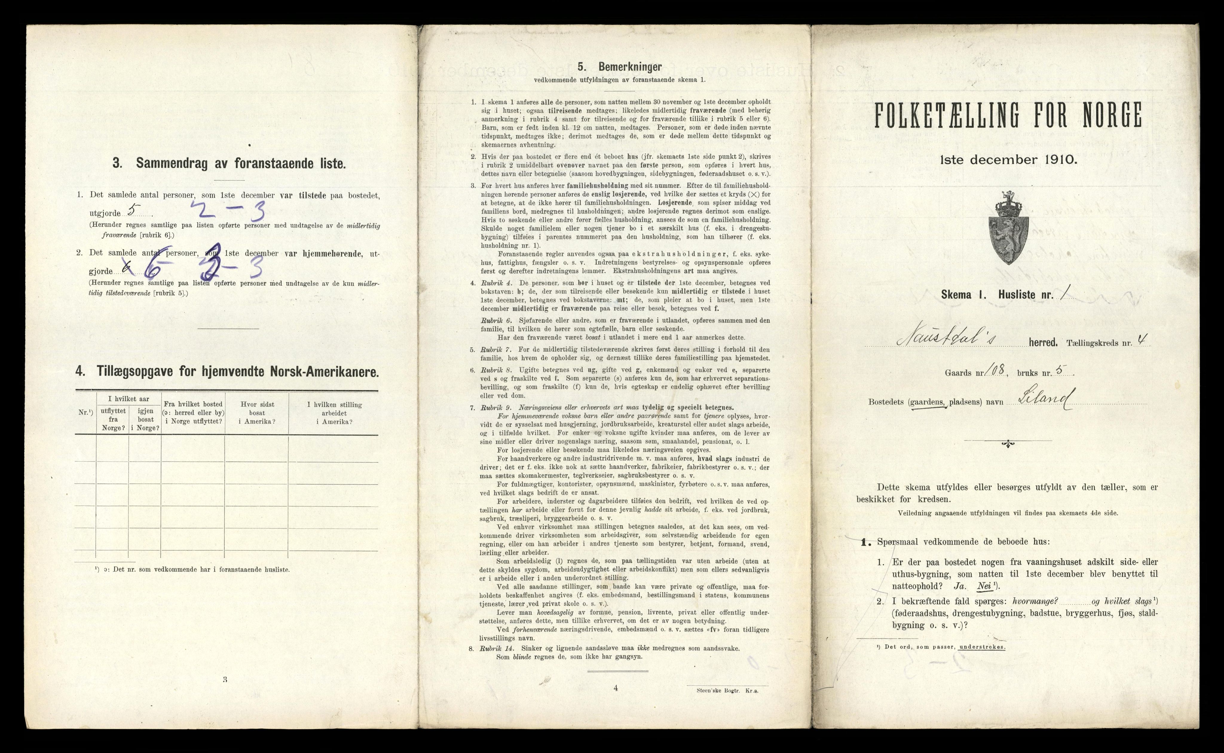 RA, 1910 census for Naustdal, 1910, p. 557