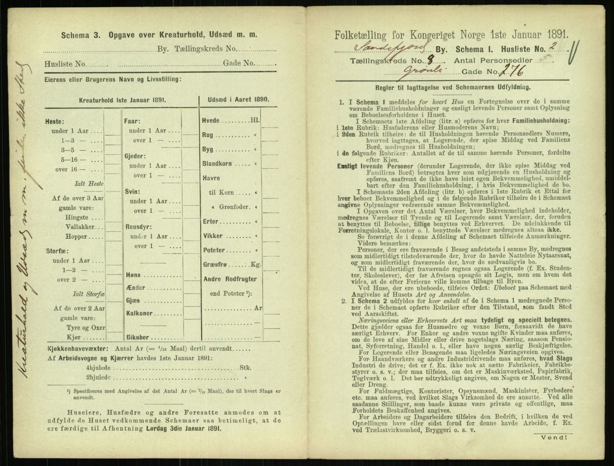 RA, 1891 census for 0706 Sandefjord, 1891, p. 835