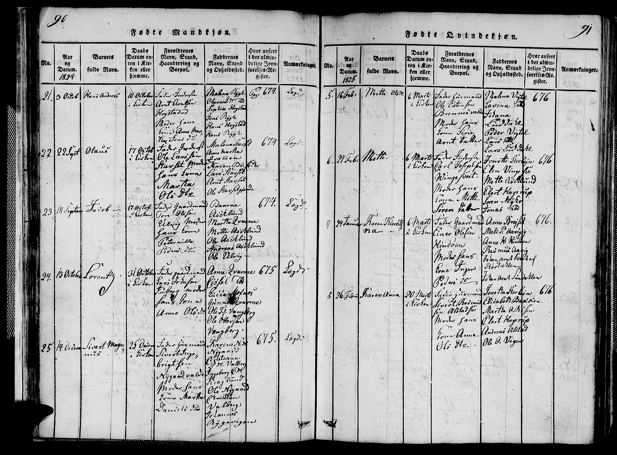 Ministerialprotokoller, klokkerbøker og fødselsregistre - Nord-Trøndelag, AV/SAT-A-1458/713/L0124: Parish register (copy) no. 713C01, 1817-1827, p. 90-91