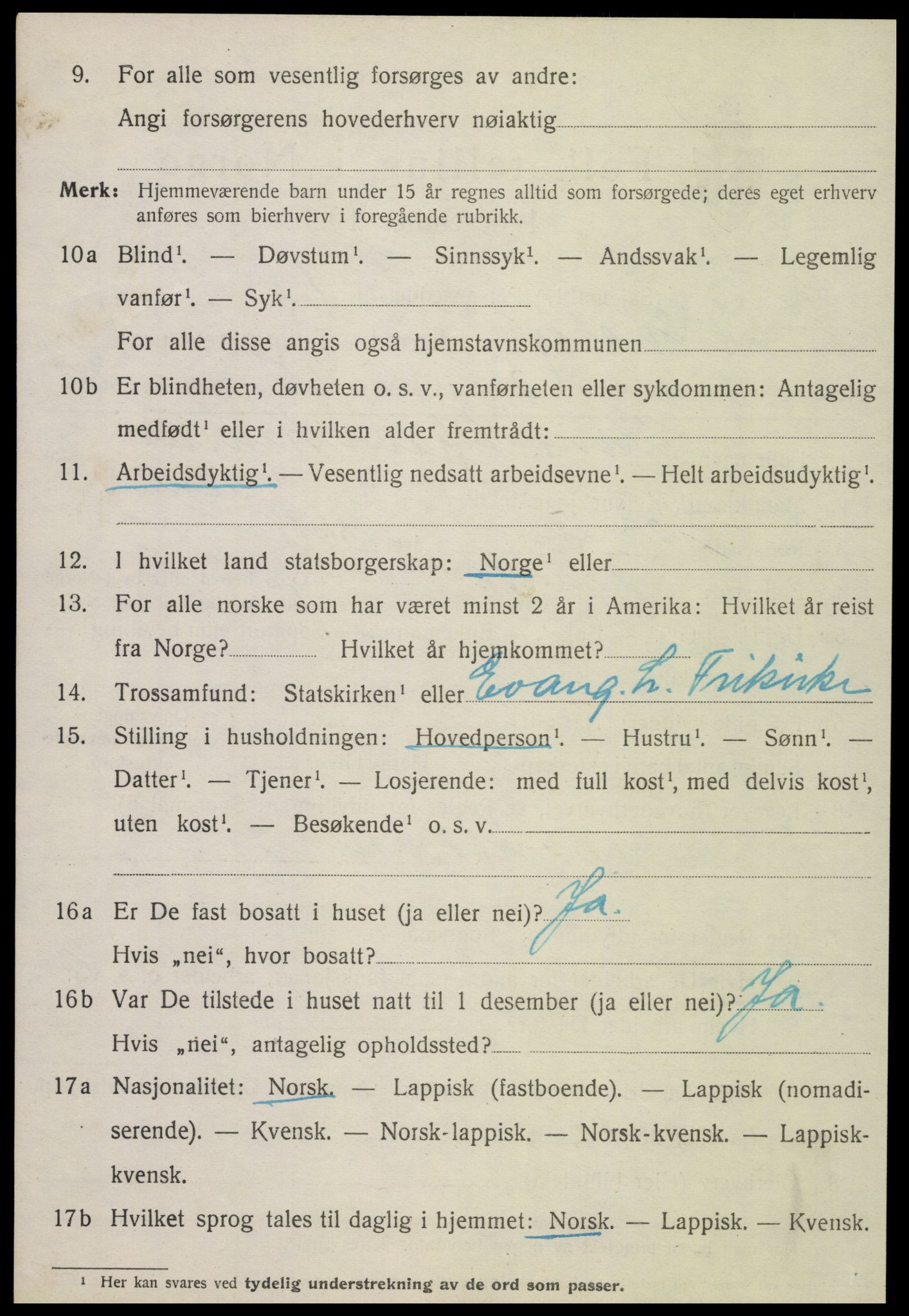 SAT, 1920 census for Meløy, 1920, p. 5156